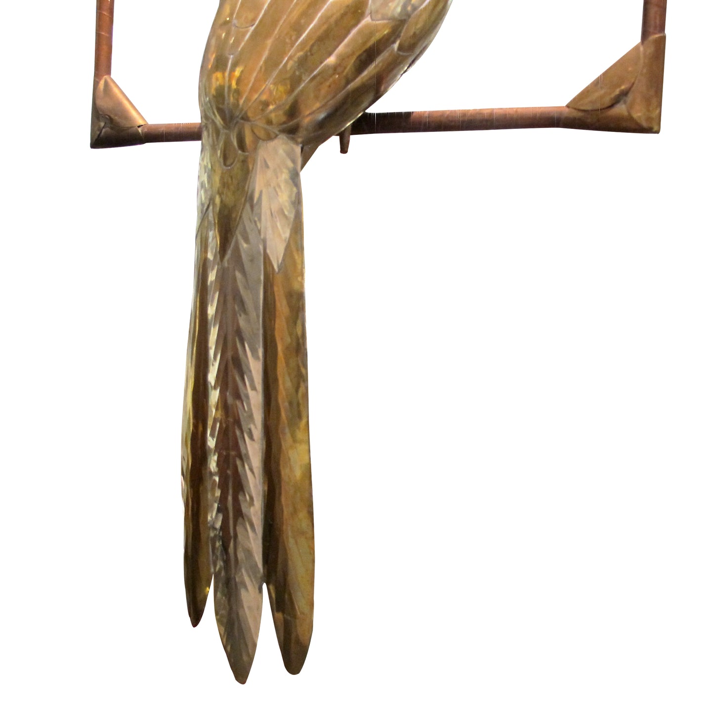 1970s Brass Parrot Sculpture On a Perch by Sergio Bustamante, Mexican