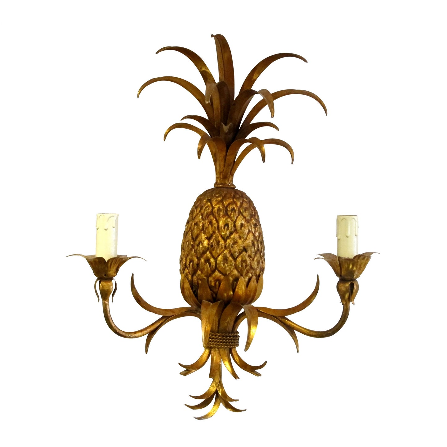 A pair of pineapple wall lights, Italian 1950's