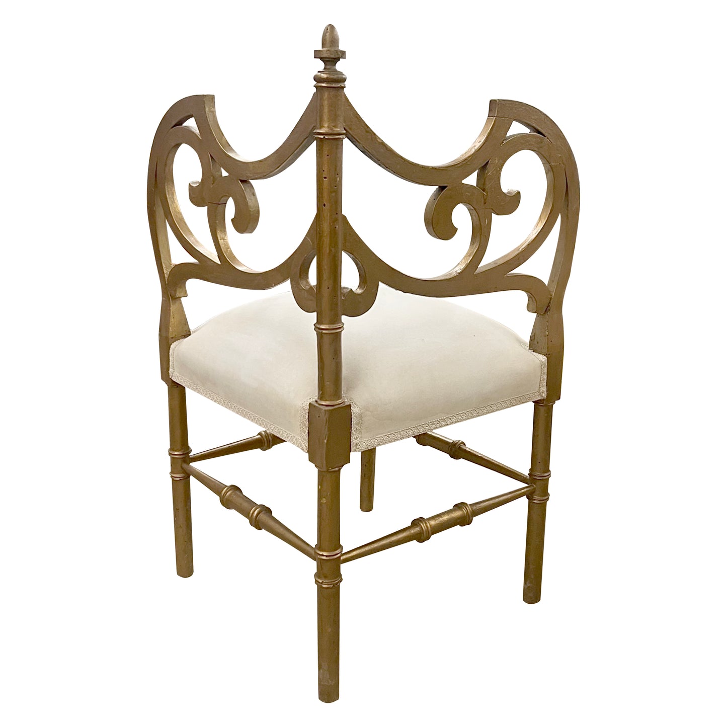 Pair of French Art Nouveau Gilt Wood Corner Chairs, 1900s