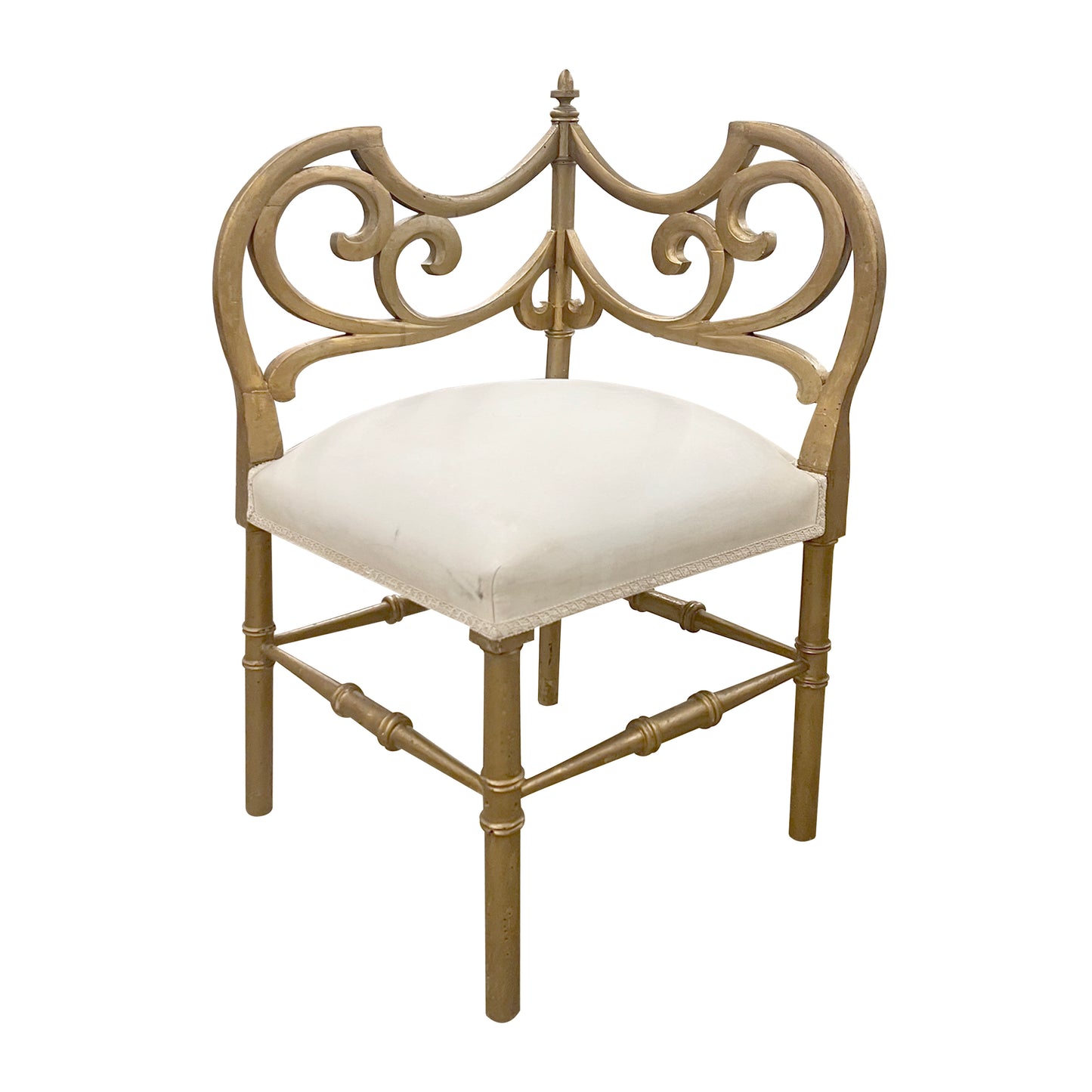 Pair of French Art Nouveau Gilt Wood Corner Chairs, 1900s