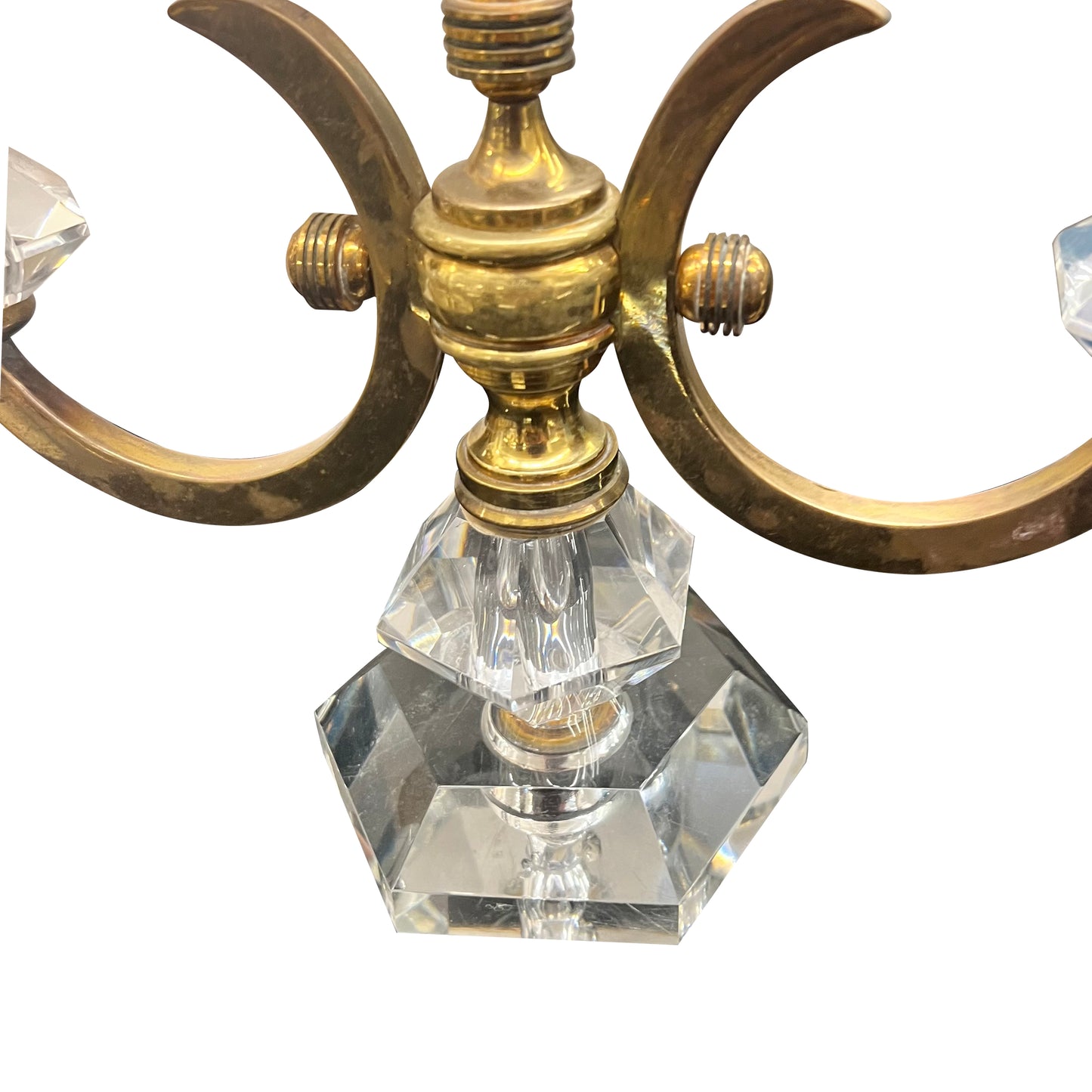 Pair of 1940s French Art Deco De Sèvres Crystal Table Lamps