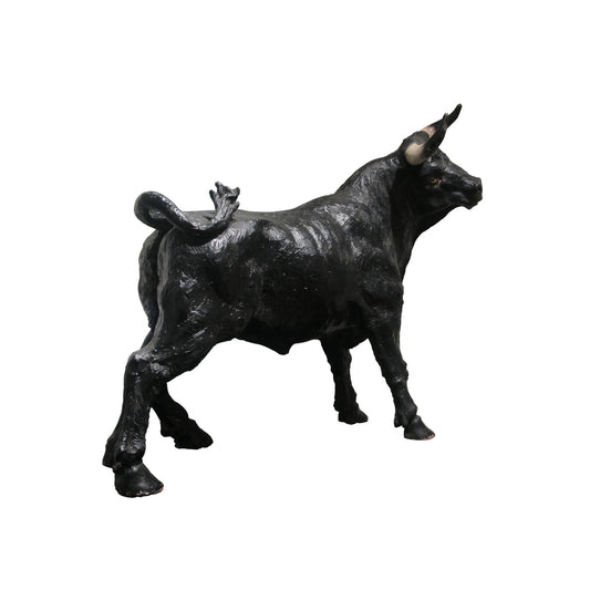 Mid-Century Large Hand-Crafted Plaster Sculpture of a Bull, Portuguese