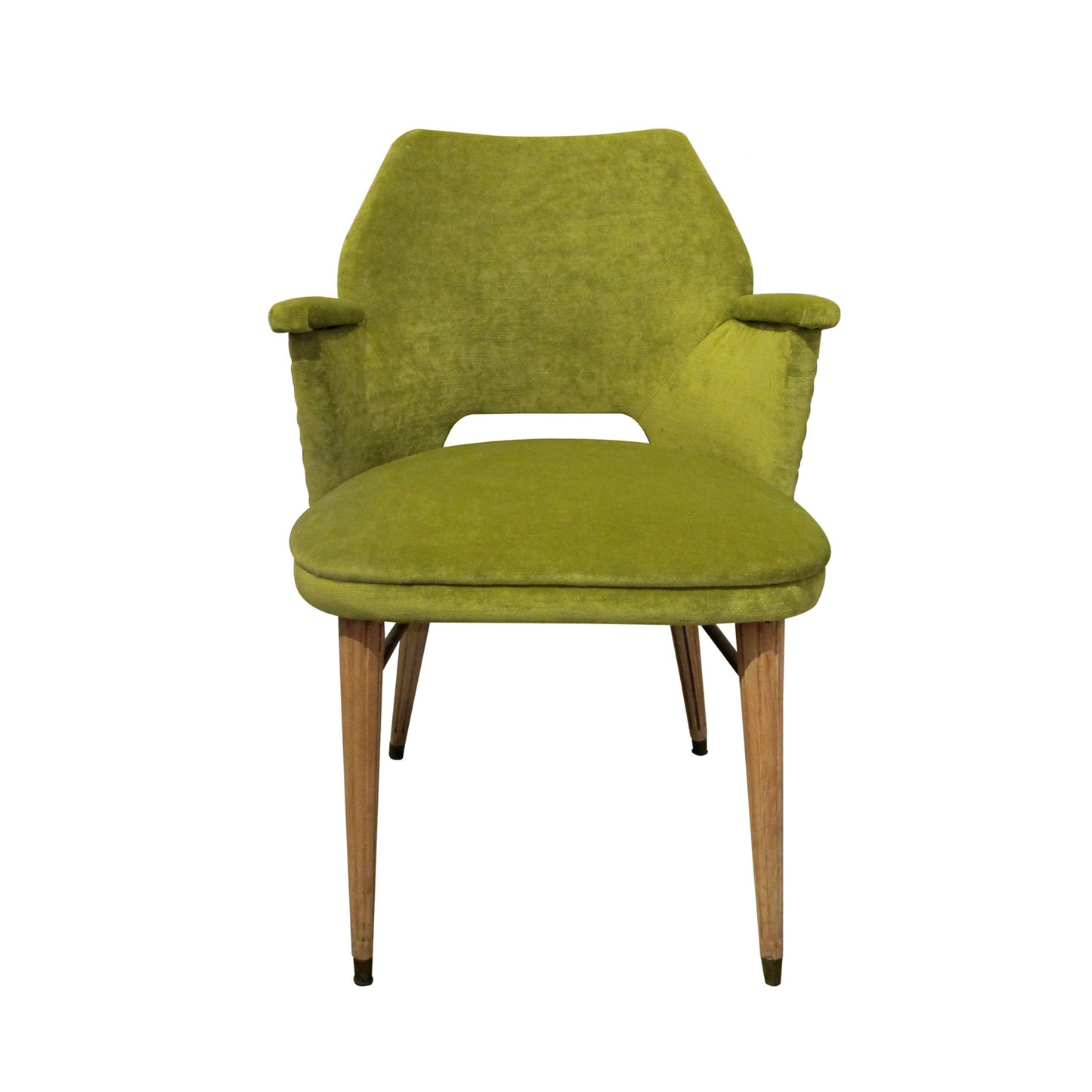 Pair of occasional chairs, 1950's Swedish, upholstered in green velvet