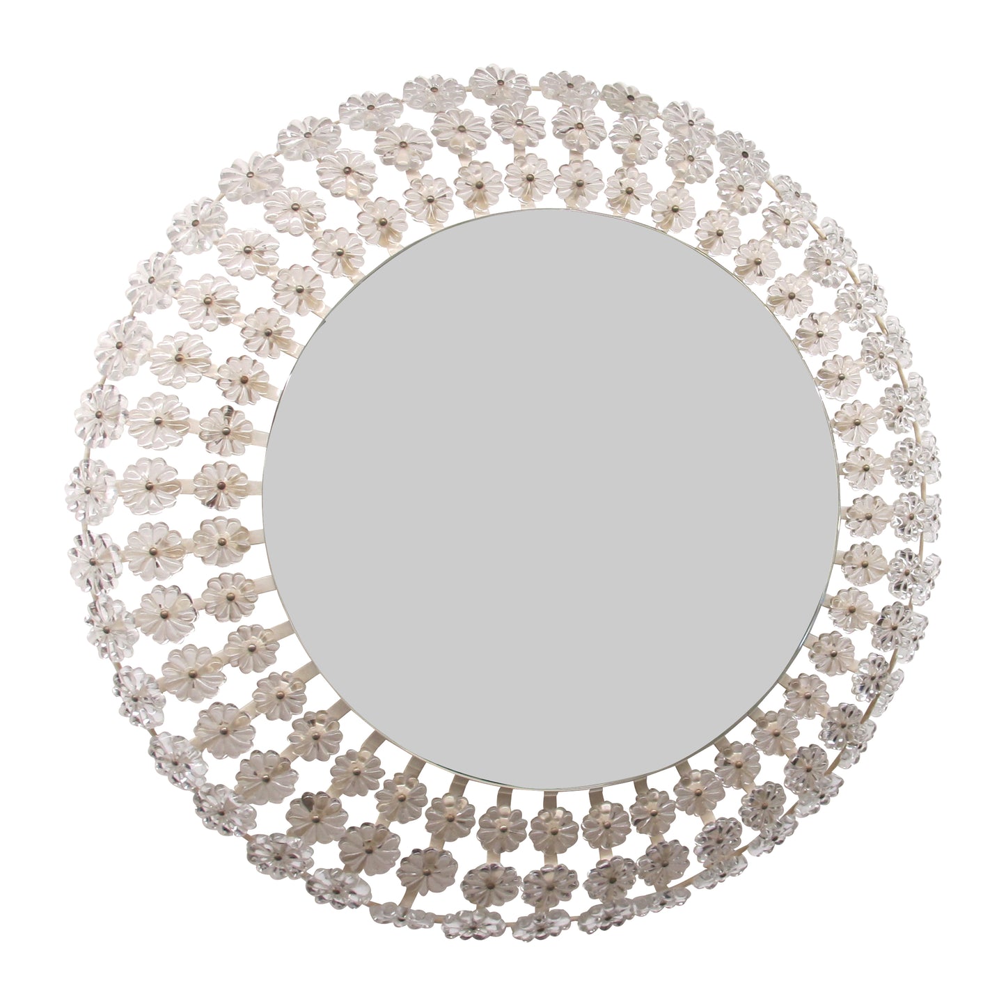 Large Backlit Mirror with Crystal Flowers by Emil Stejnar for Rupert Nikoll, Austria, 1950s