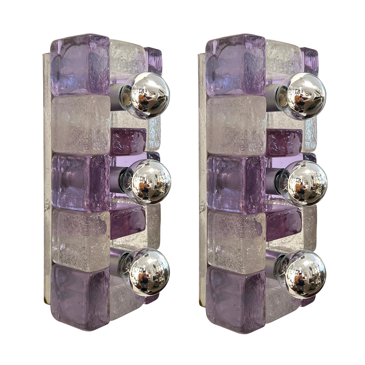 Pair of Italian Mid-Century Wall Lights by Albano Poli for Poliarte, 1970s