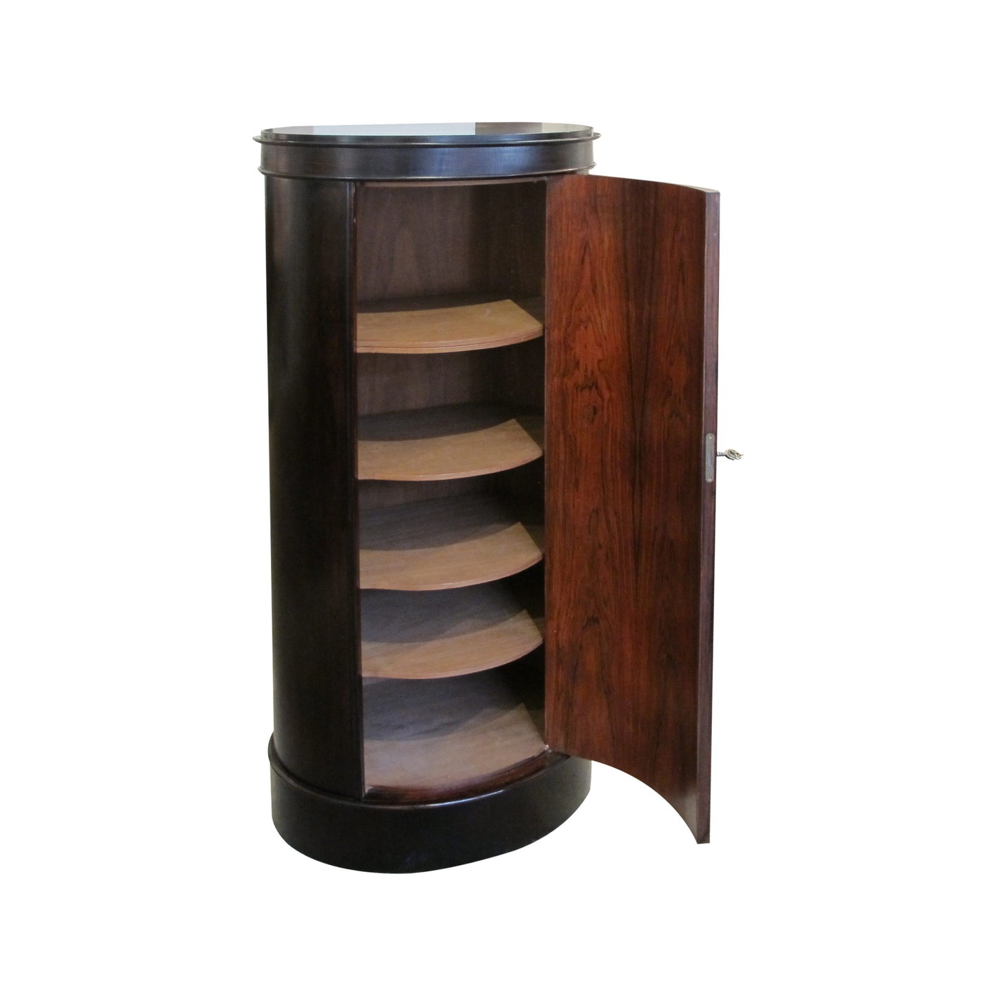 A rosewood cylinder pedestal cabinet, Danish mid-century