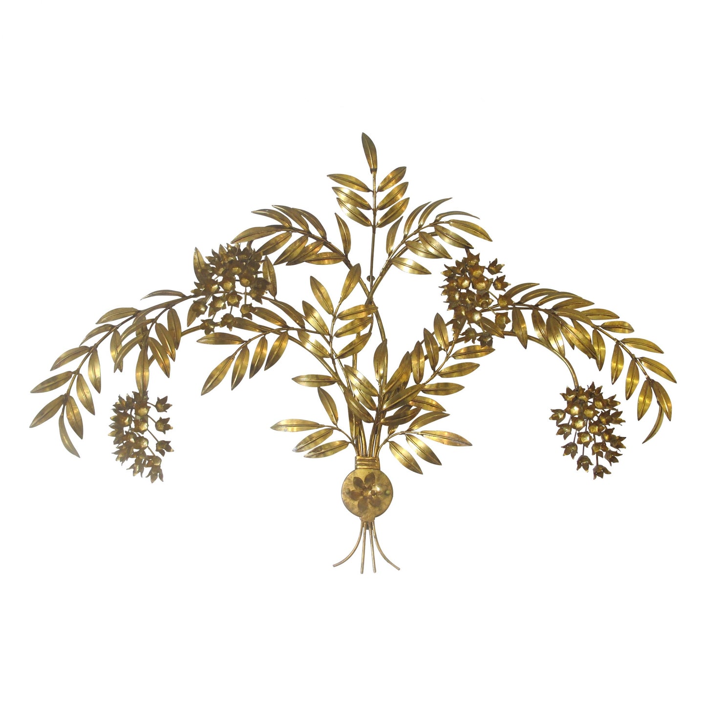 1960s, German Gilt metal Wisteria Wall Light, Model “Pioggia d'Ore” by Hans Kögl