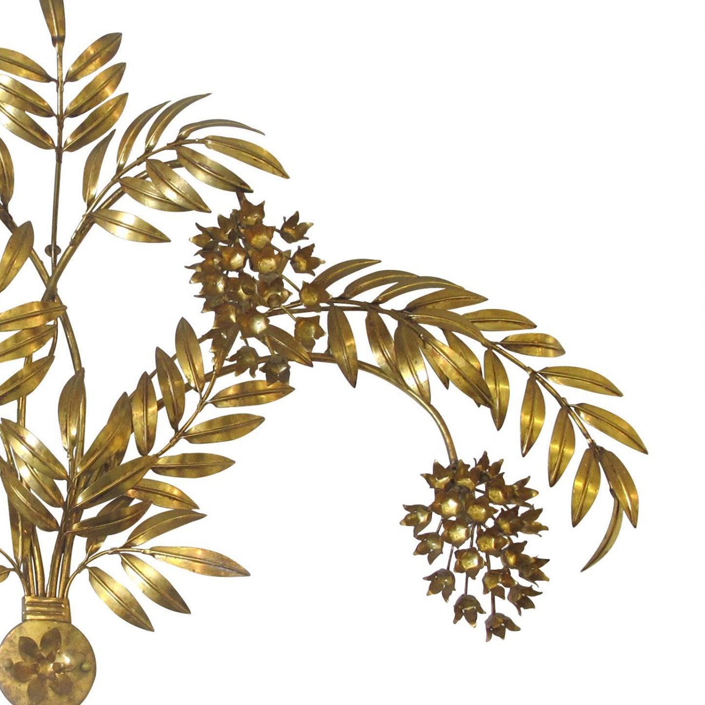 1960s, German Gilt metal Wisteria Wall Light, Model “Pioggia d'Ore” by Hans Kögl