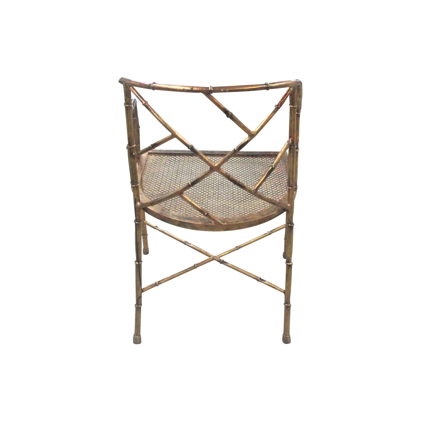 An occasional gilt metal faux bamboo single chair, 1970's