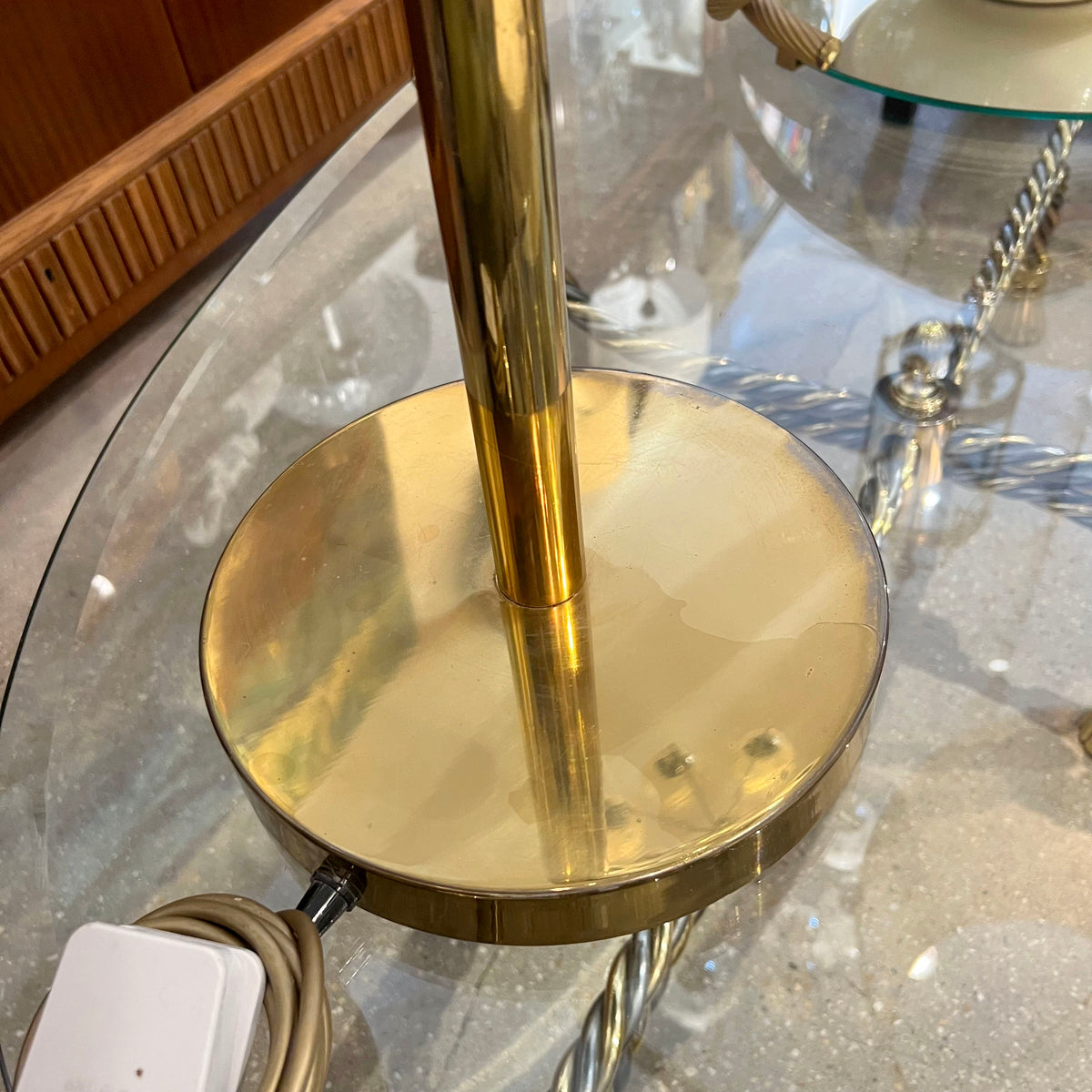 Large Swedish Table Lamp, Brass, Adjustable Swing Arm, 1970s