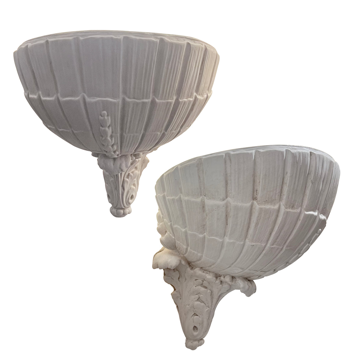 Pair of Scallop Shell Plaster Wall lights, English, 1960s