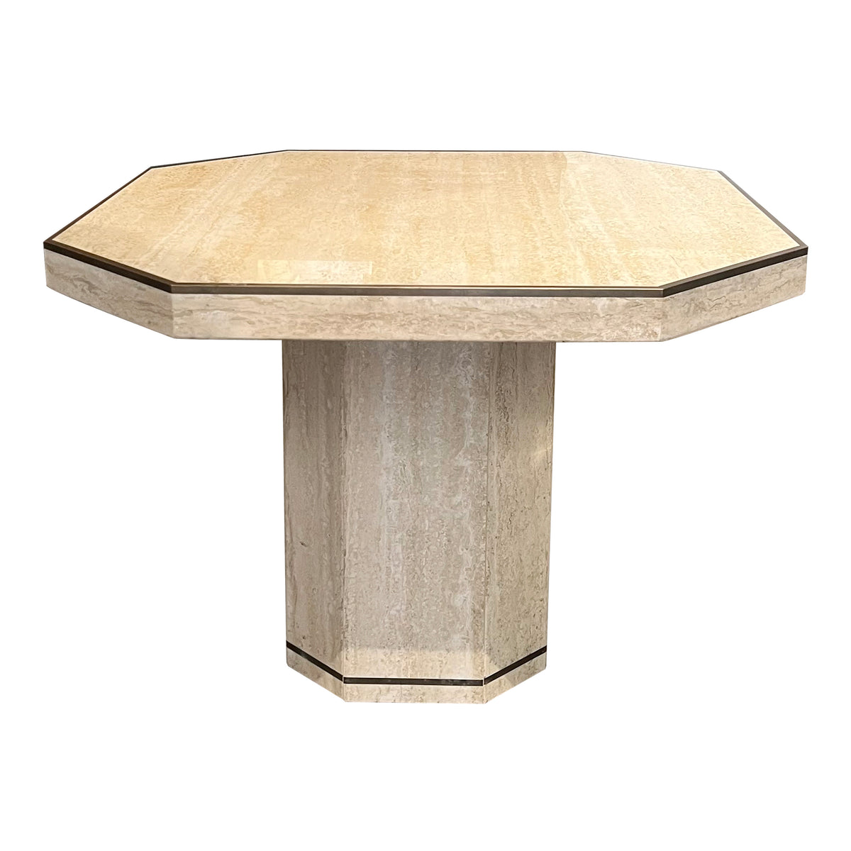 Pair of Vintage Travertine Tables by Willy Rizzo for Jean Charles, 1970s
