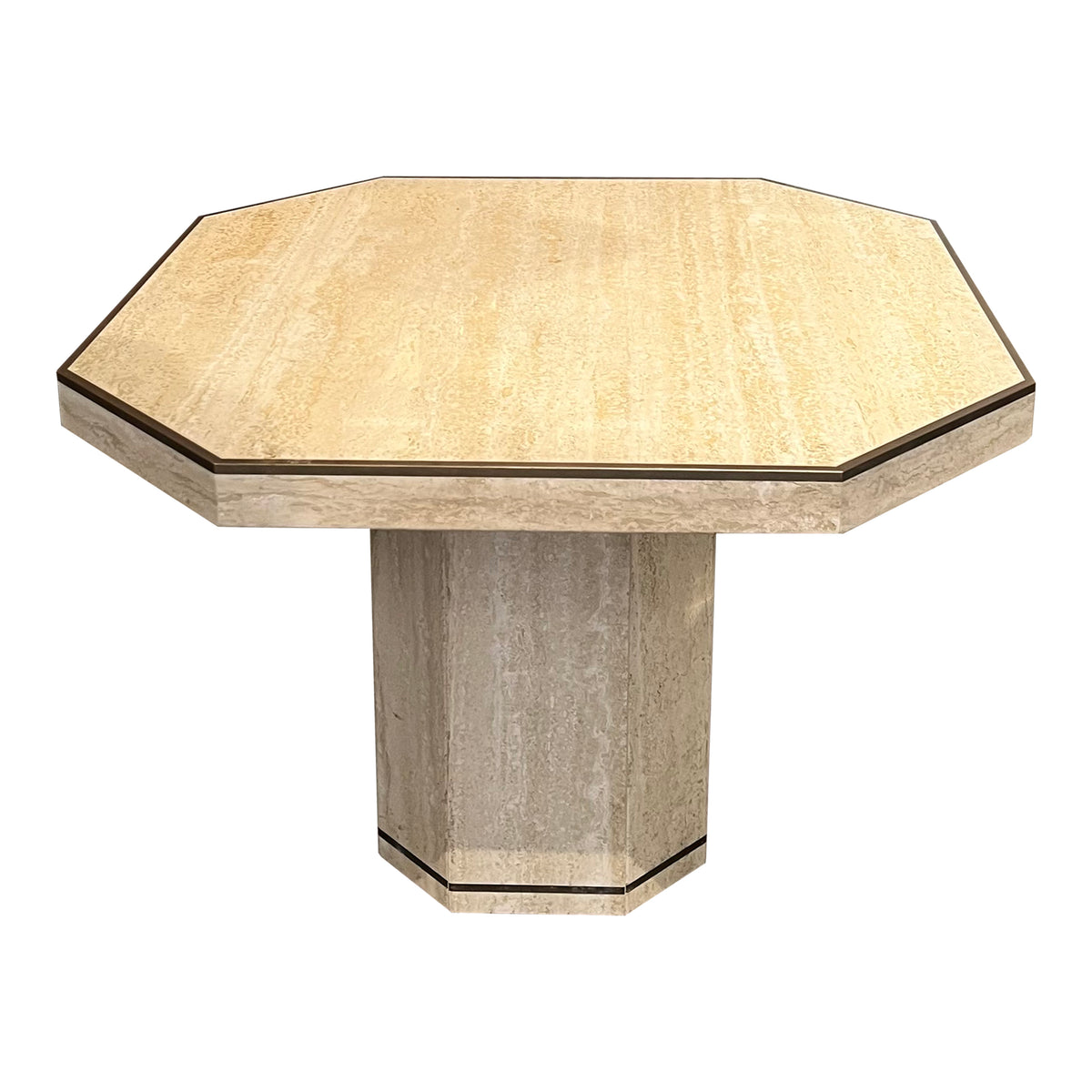 Pair of Vintage Travertine Tables by Willy Rizzo for Jean Charles, 1970s