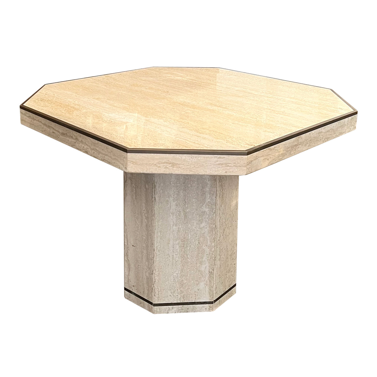 Pair of Vintage Travertine Tables by Willy Rizzo for Jean Charles, 1970s