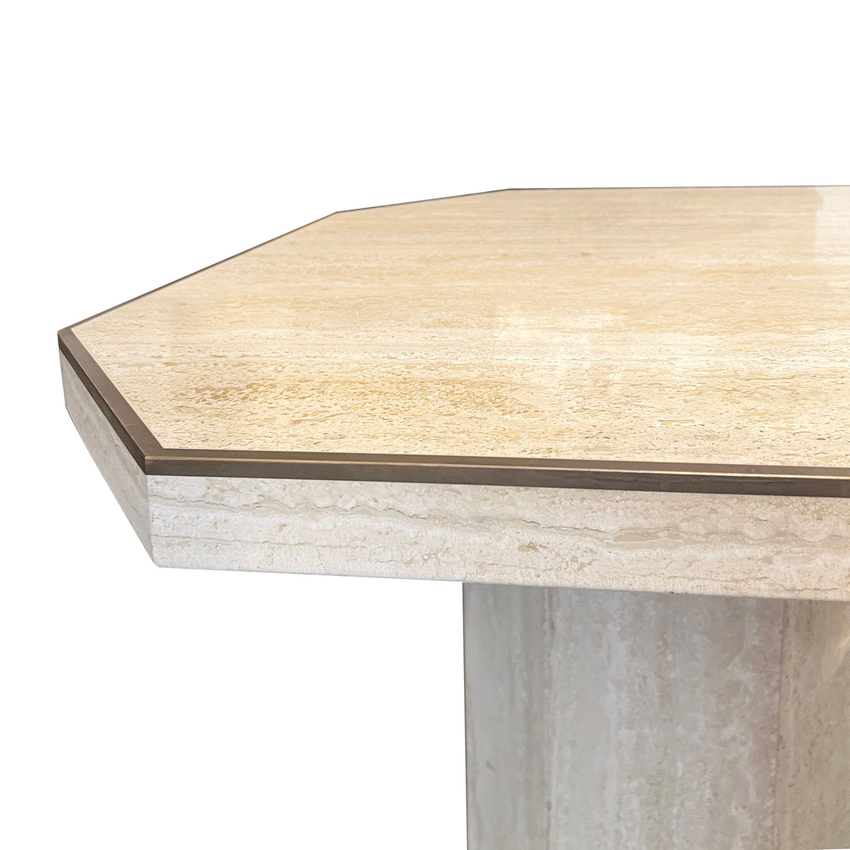 Pair of Vintage Travertine Tables by Willy Rizzo for Jean Charles, 1970s