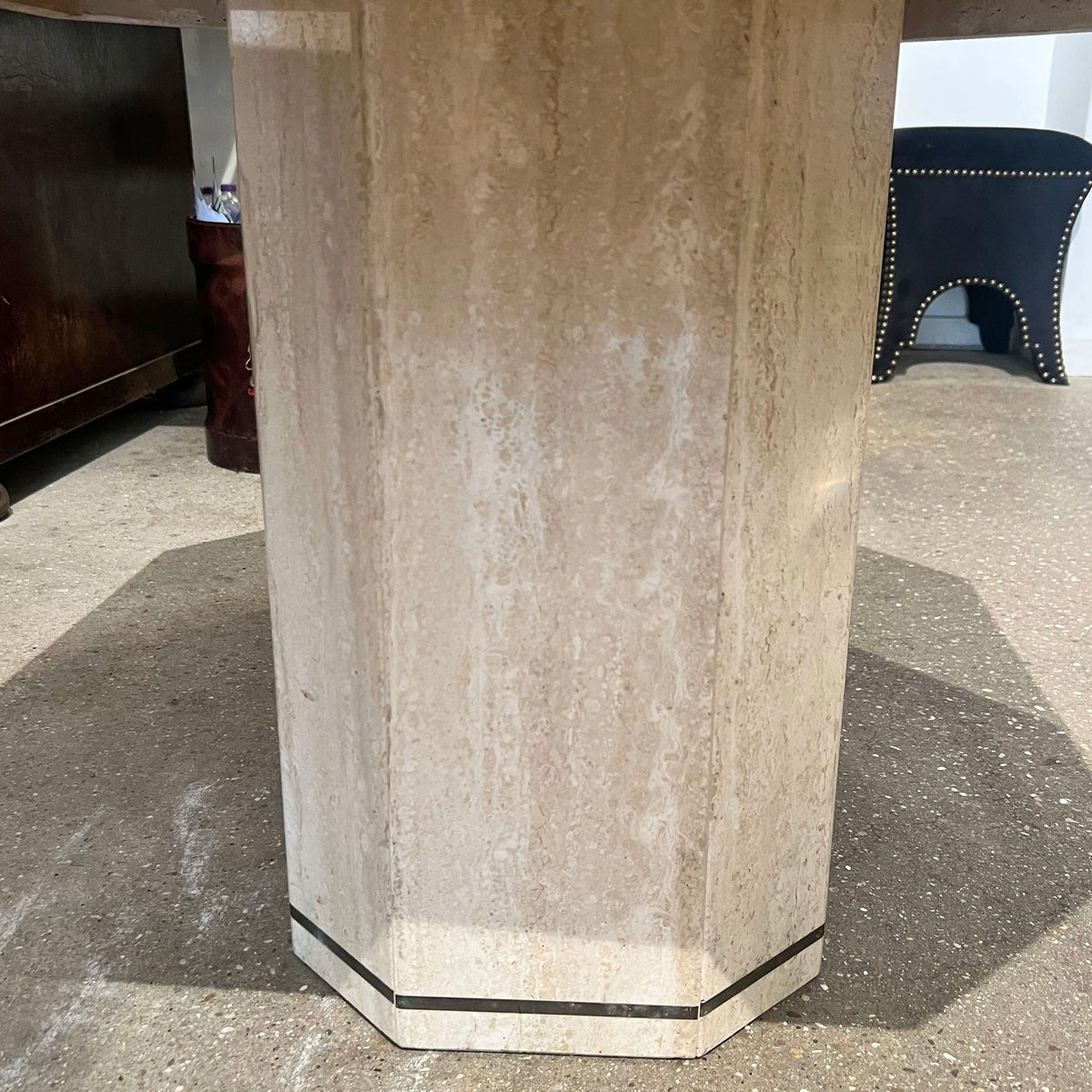 Pair of Vintage Travertine Tables by Willy Rizzo for Jean Charles, 1970s