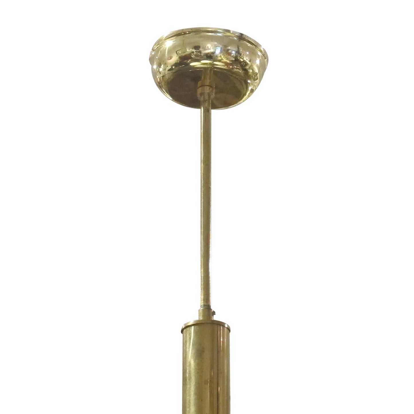 1950s Swedish Brass Ceiling Light with Five Opal Glass Globes