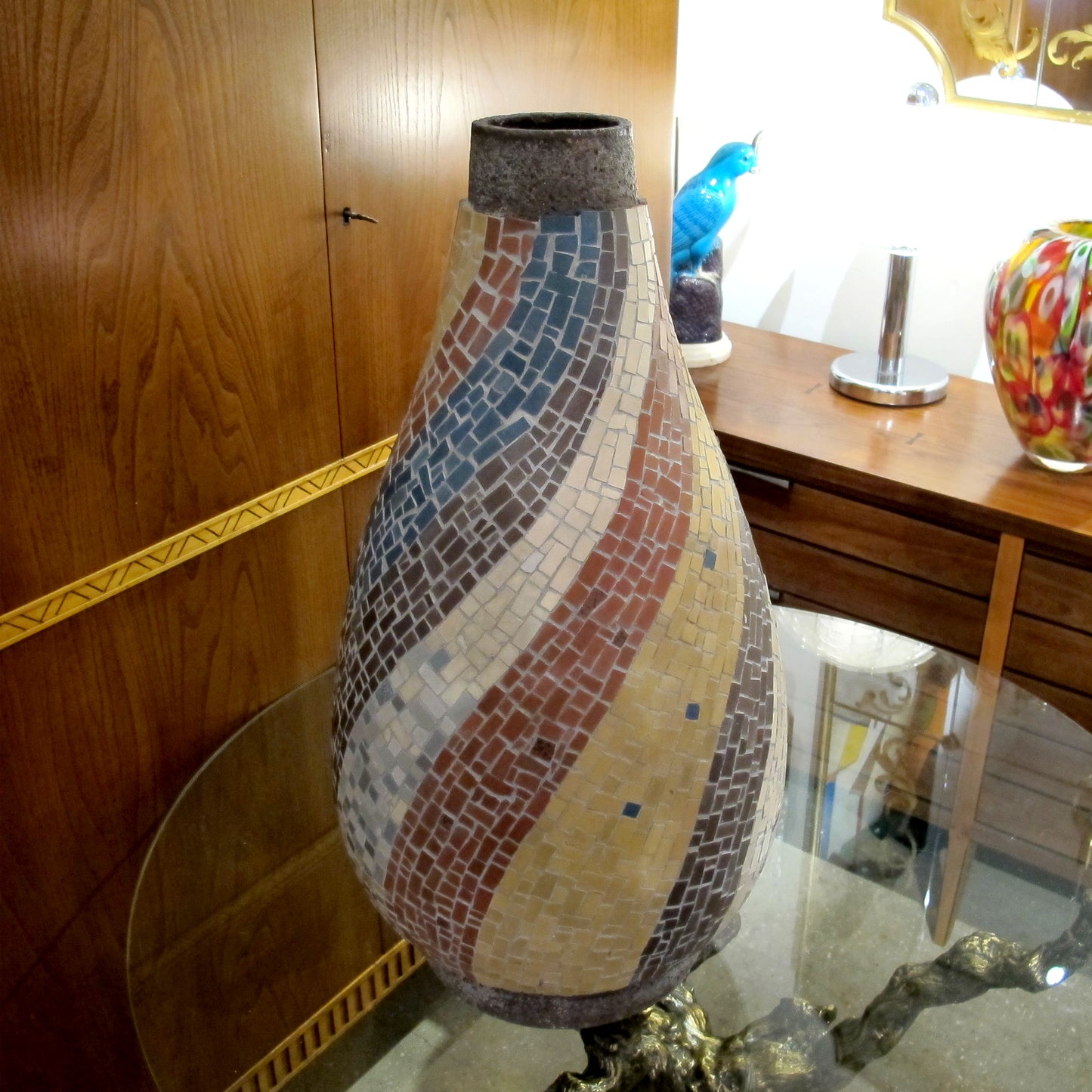 Large French Ceramic Mosaic Vase, Circa 1950s – Mid-Century Modern