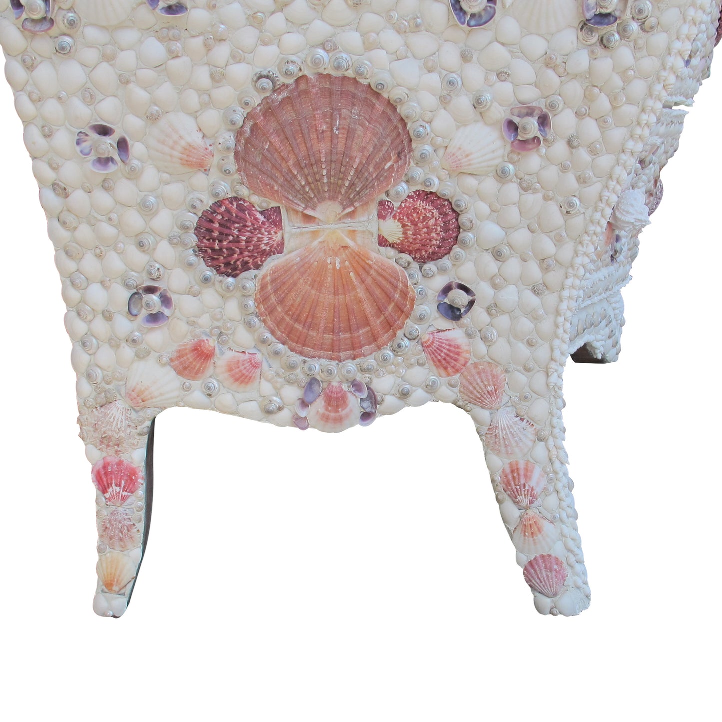 Pair of 1920s Swedish Bombe Chests with Marble Tops and Seashell Embellishment