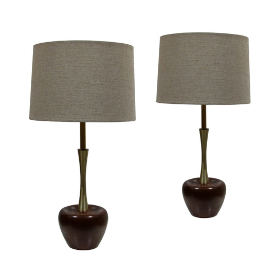 1960s American Pair of Apple Table Lamps by Laurel Lamp Company, American