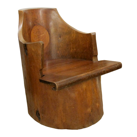 Historic Scandinavian Pine Log Chair – Dated 1934, Sweden