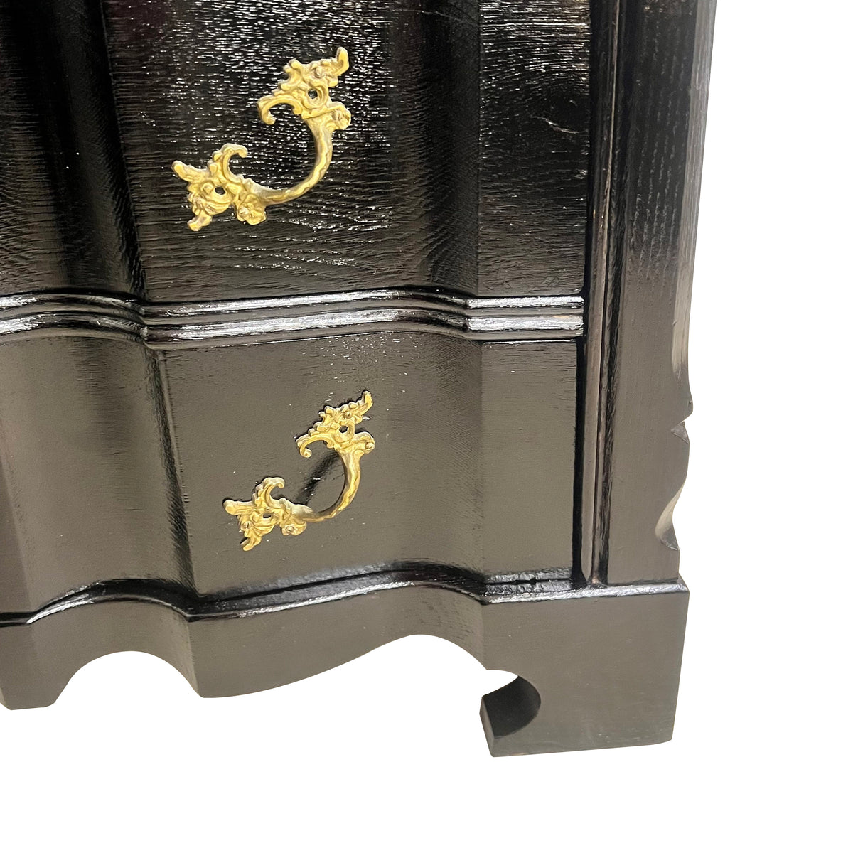 Louis XIV-Style Black French Polished Chest of Drawers, French, 1950s