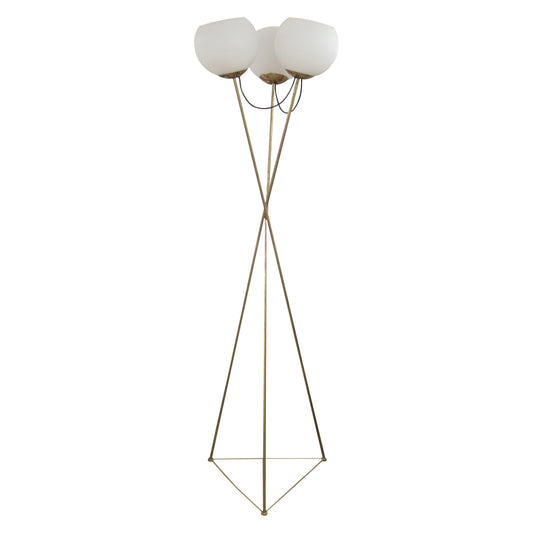 Sculptural Tripod Floor Lamp with Three Glass Globes, Germany 1970s