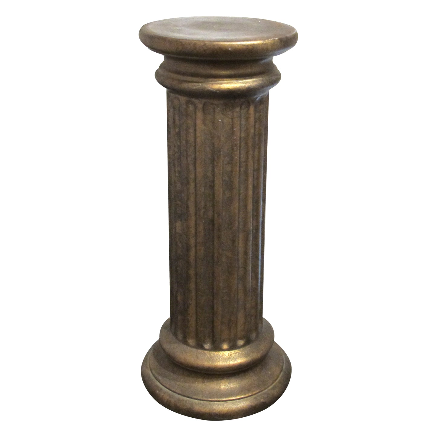 Pair of Bronze Finish Ceramic Fluted Columns – Decorative Pedestals, English