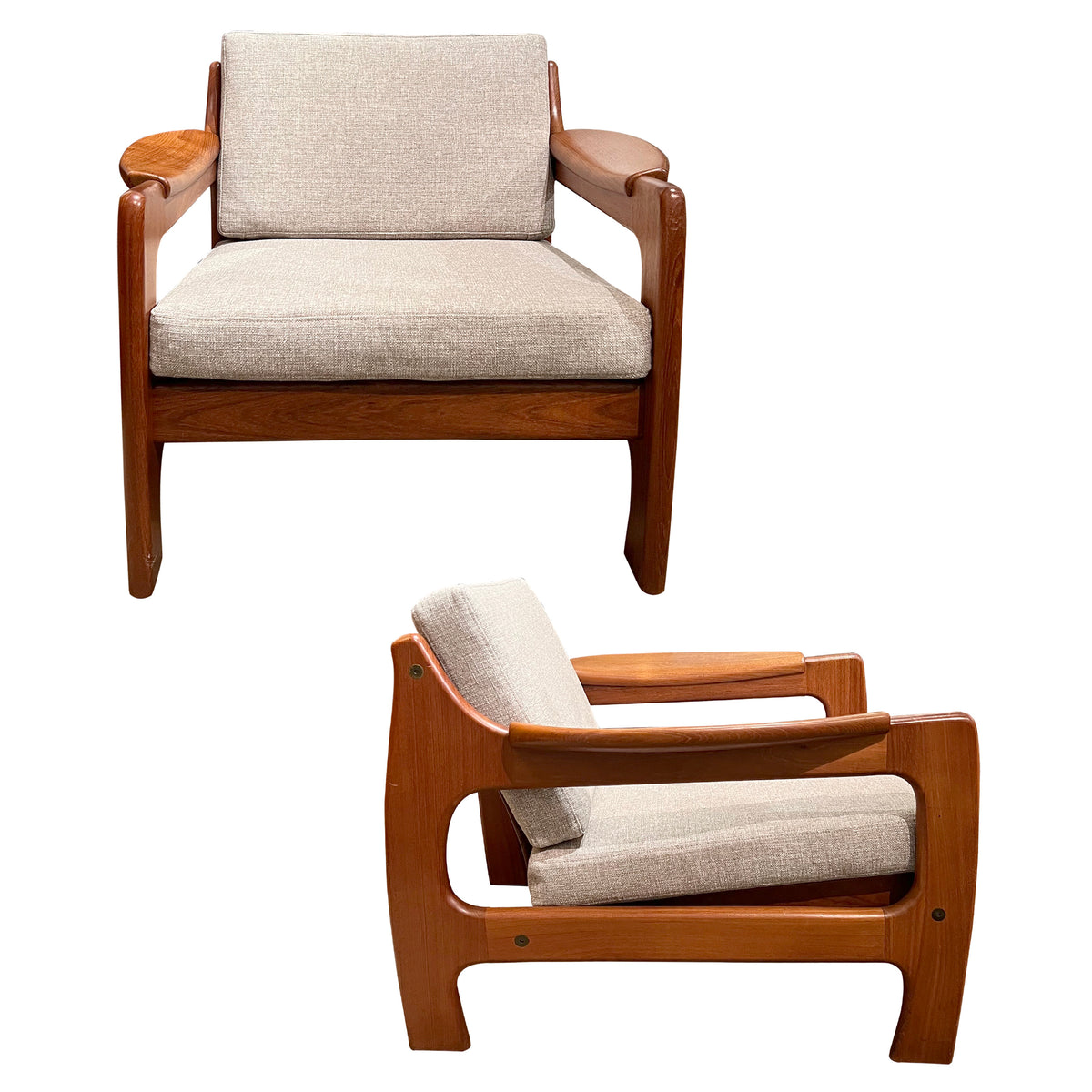 Pair of 1960s Scandinavian Mid-Century Modern Wooden Armchairs