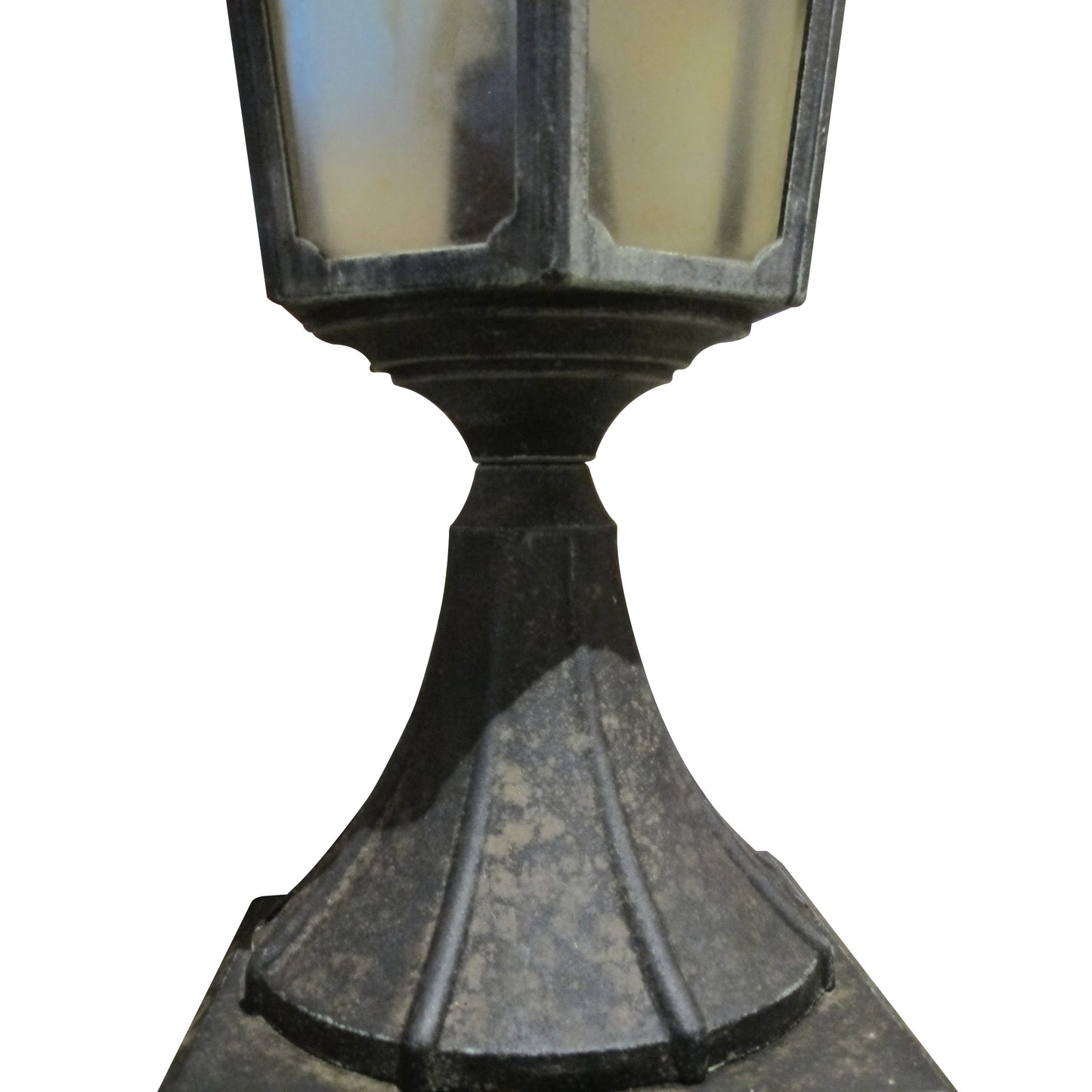 A Pair of Aluminium Outdoor Pillar Lanterns, English, circa 1950s