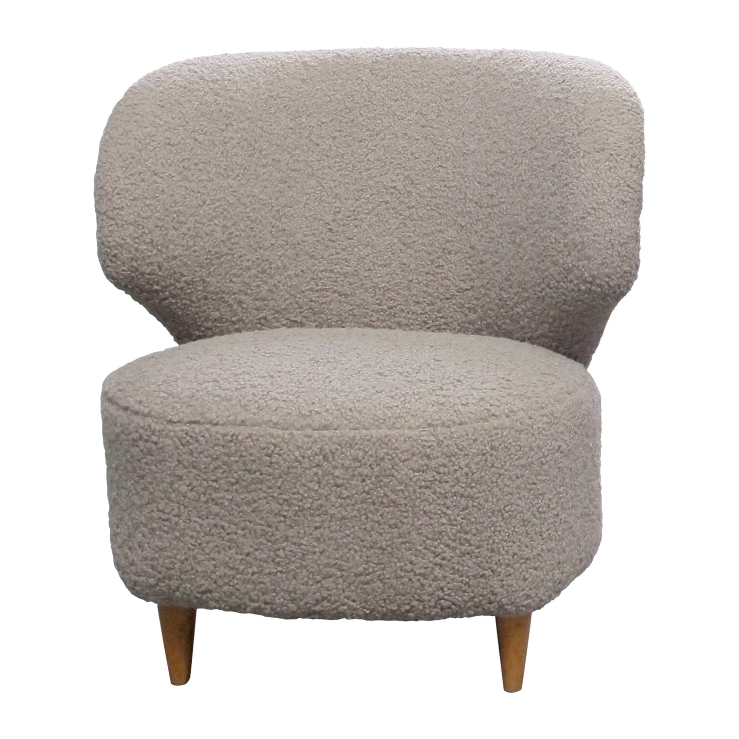 Pair of Finnish 1940s Armchairs Reupholstered in Plush Bouclé Fabric