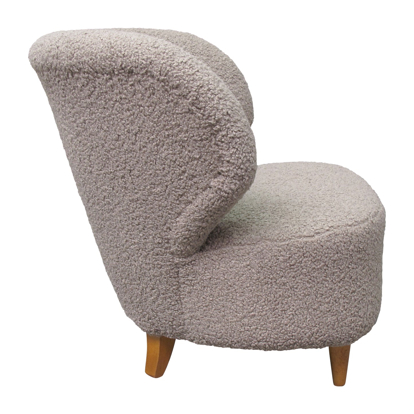Pair of Finnish 1940s Armchairs Reupholstered in Plush Bouclé Fabric