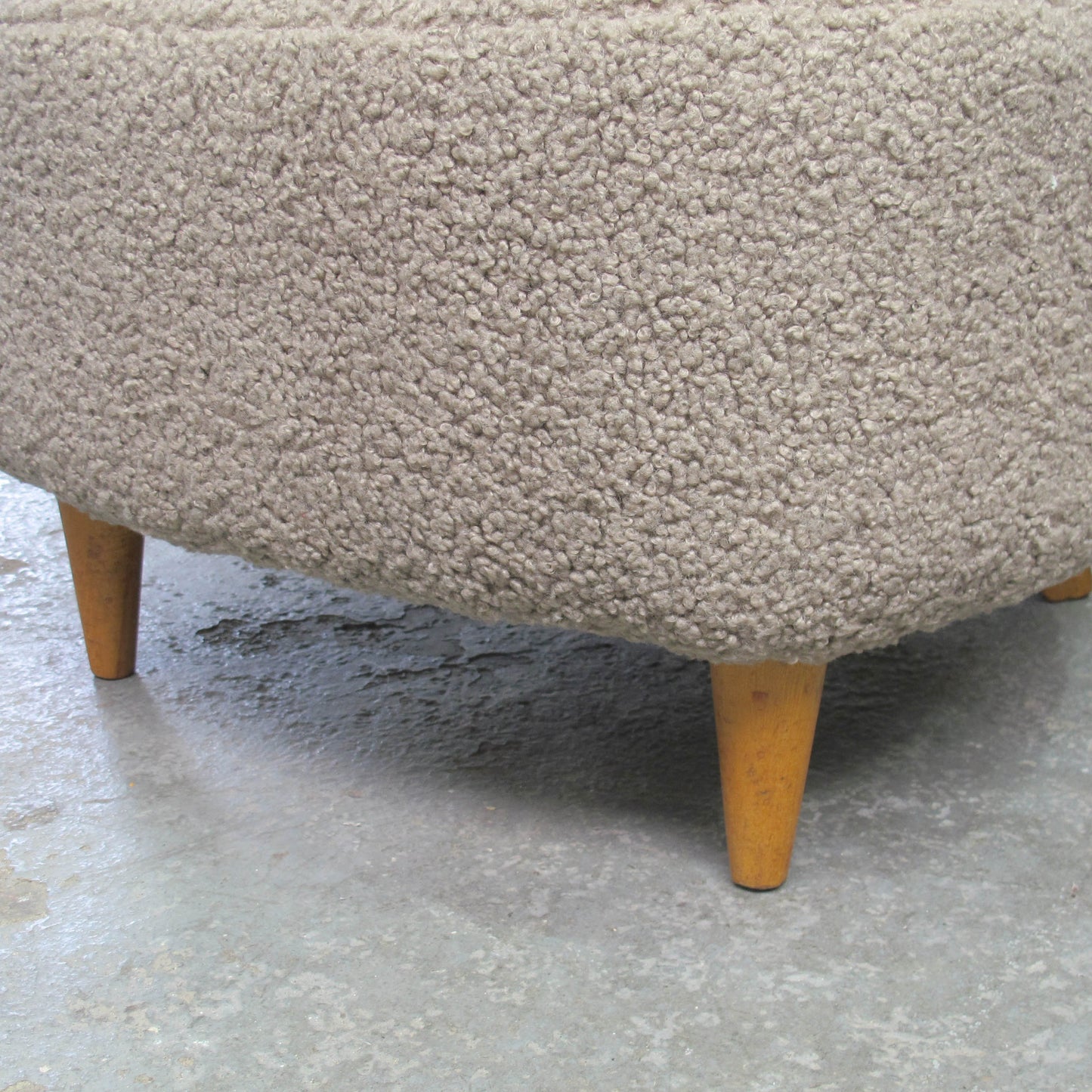 Pair of Finnish 1940s Armchairs Reupholstered in Plush Bouclé Fabric