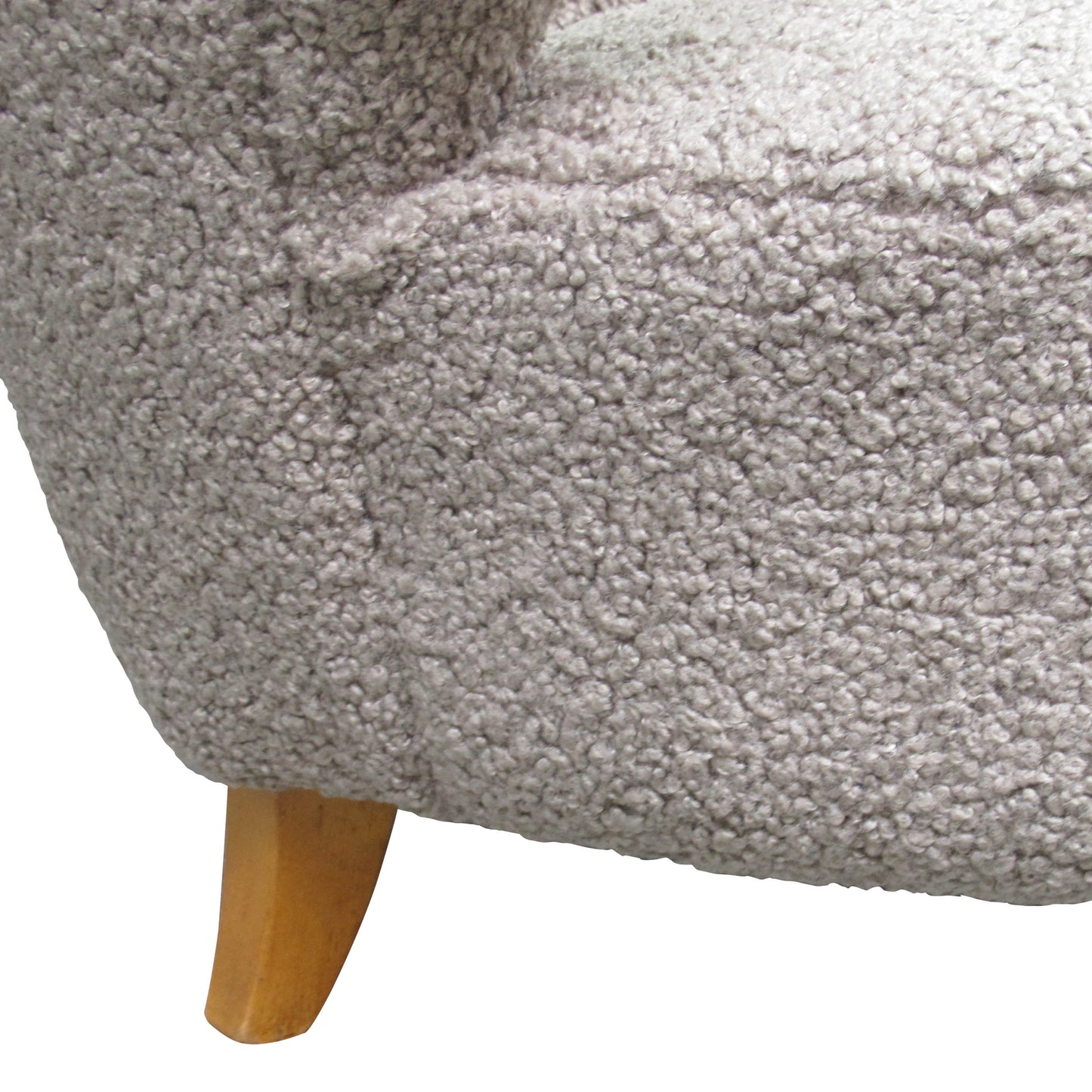 Pair of Finnish 1940s Armchairs Reupholstered in Plush Bouclé Fabric