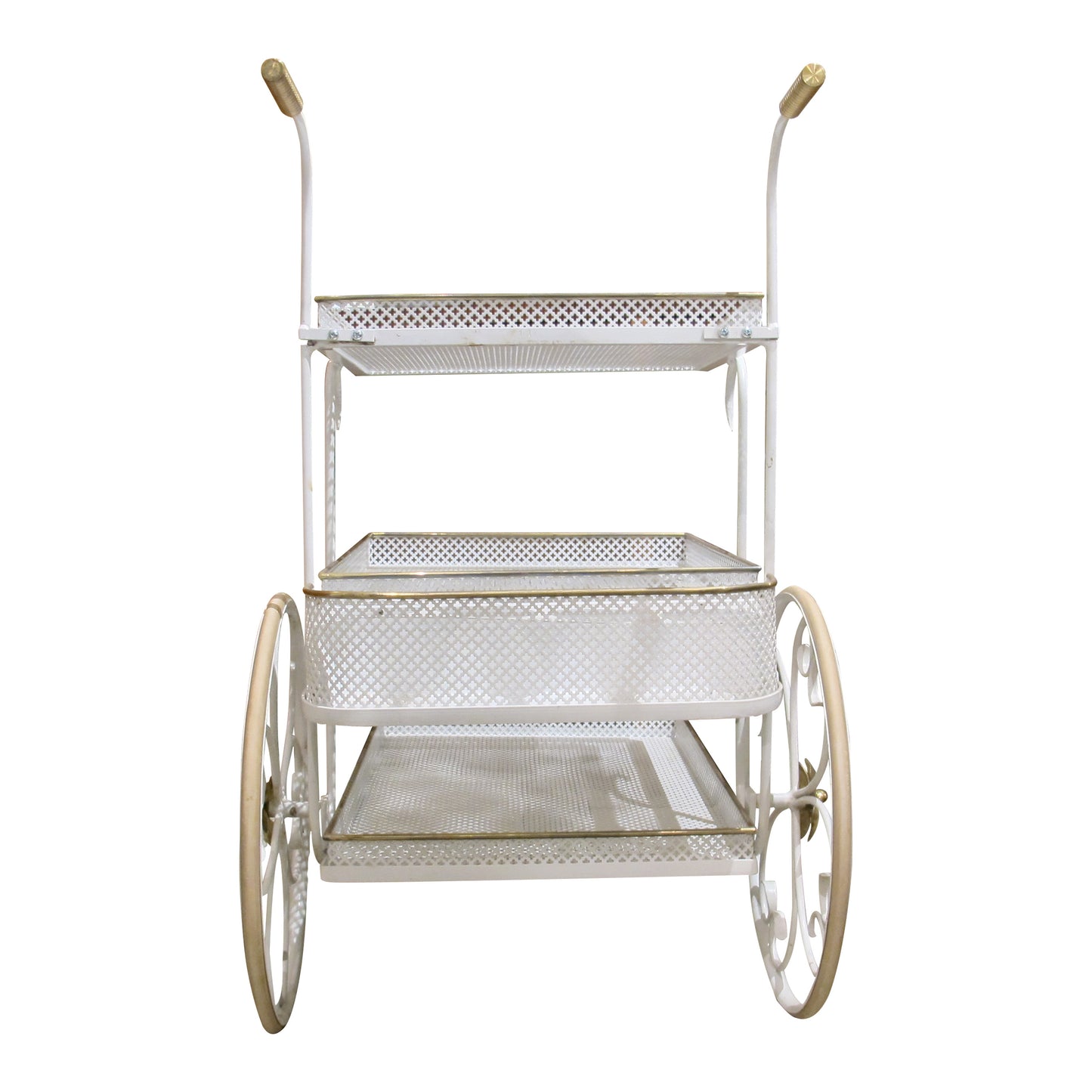 French Three-Tier Serving Trolley, Style of Mathieu Matégot, Circa 1950s