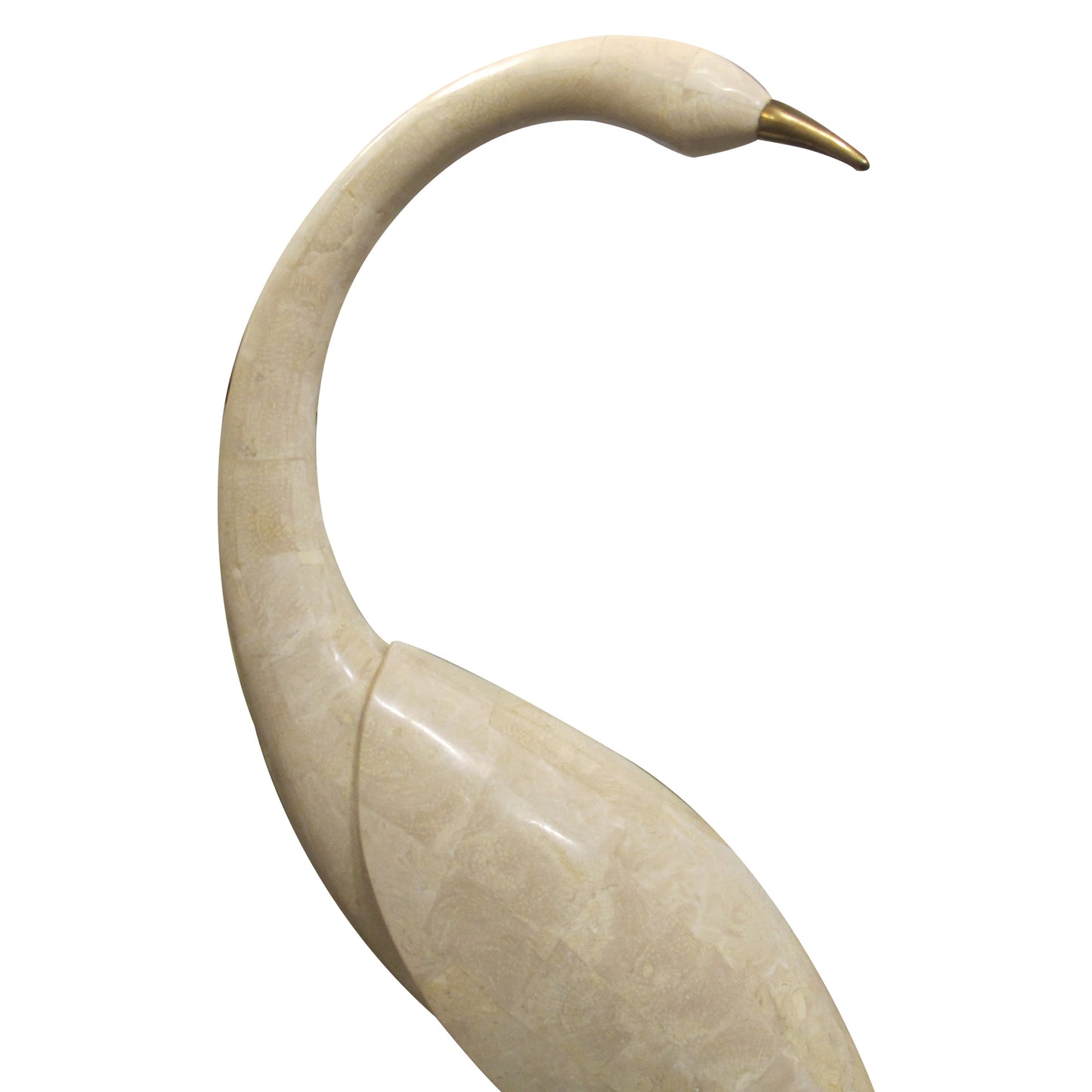 Tall Tessellated Travertine Bird Sculpture by Maitland Smith, 1970s