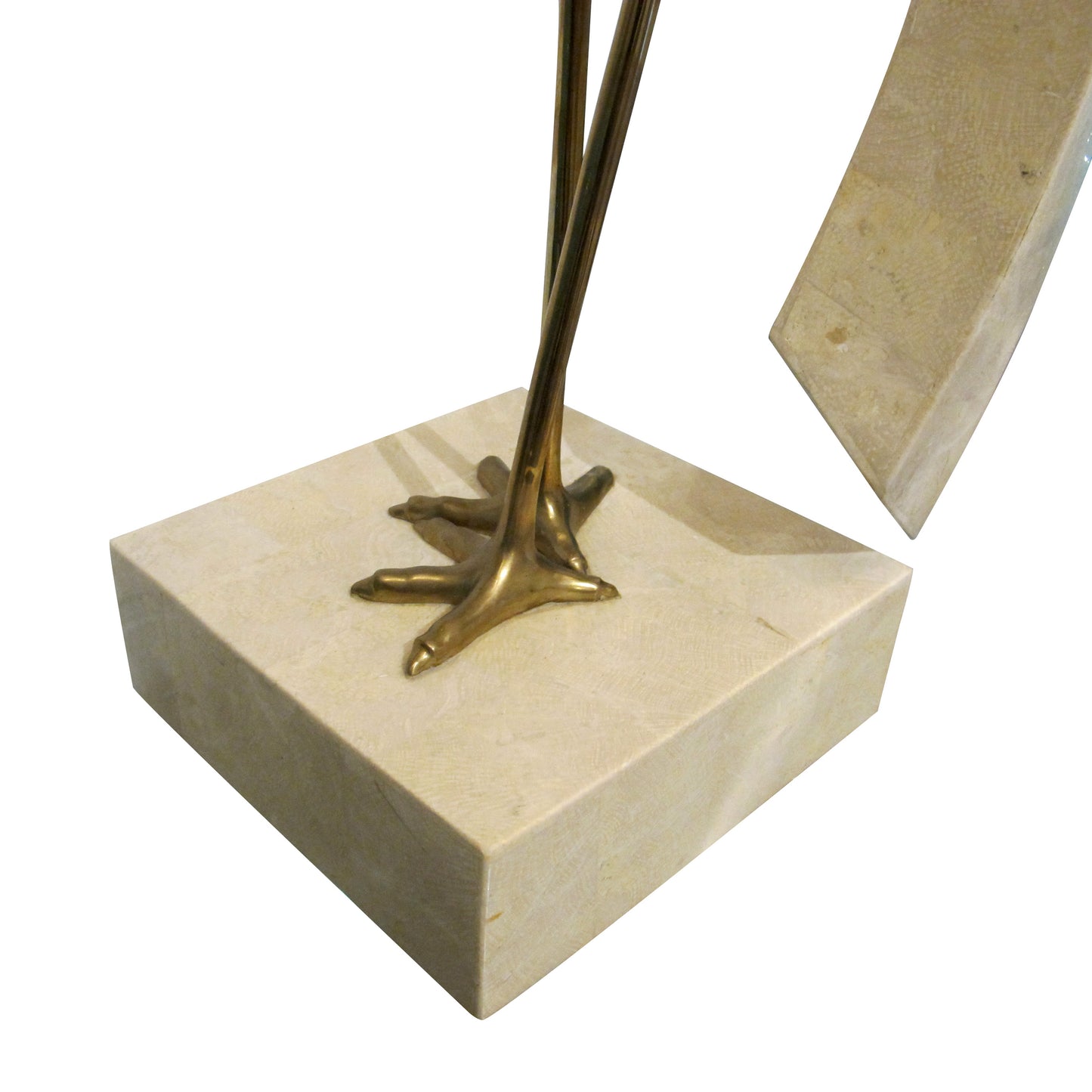 Tall Tessellated Travertine Bird Sculpture by Maitland Smith, 1970s