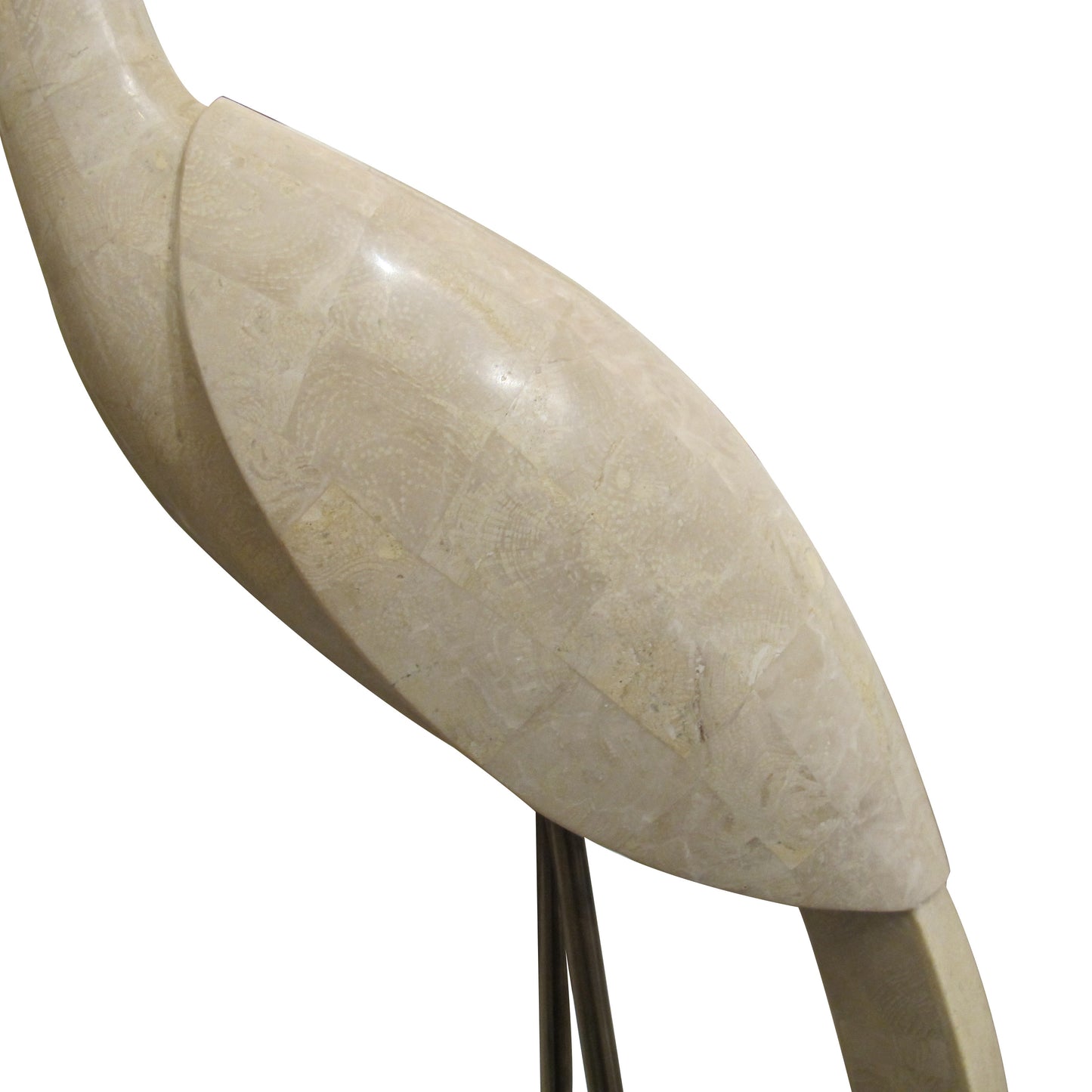 Tall Tessellated Travertine Bird Sculpture by Maitland Smith, 1970s