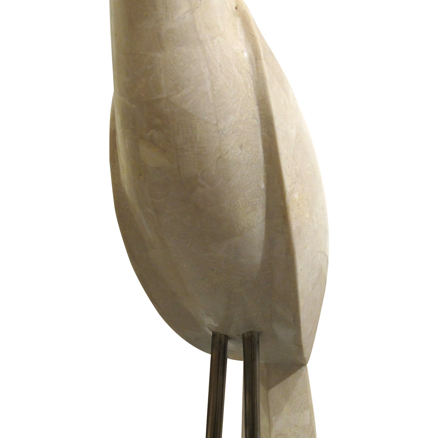 Tall Tessellated Travertine Bird Sculpture by Maitland Smith, 1970s