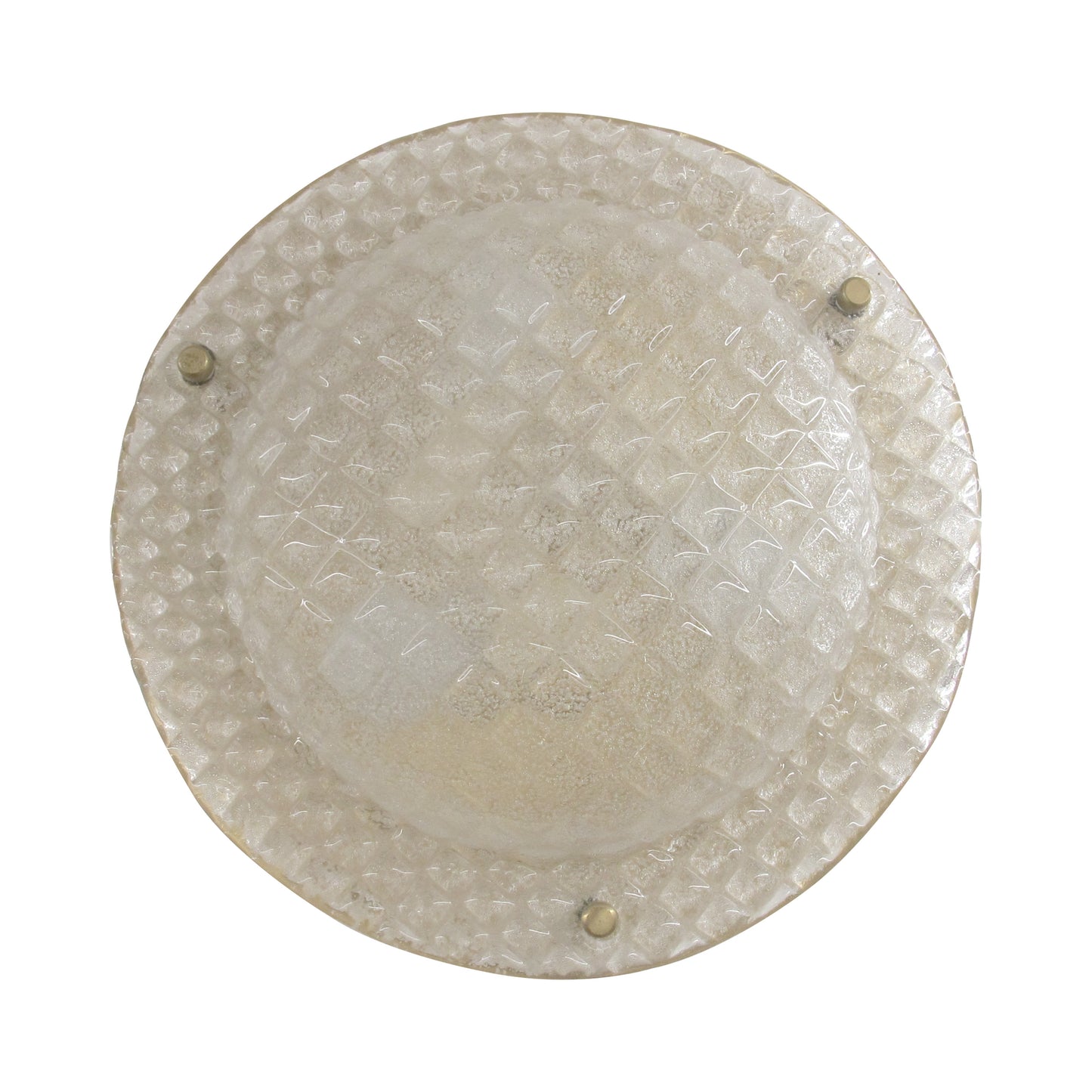 Pair of German Glass and Brass Wall or Ceiling Lights, 1970s