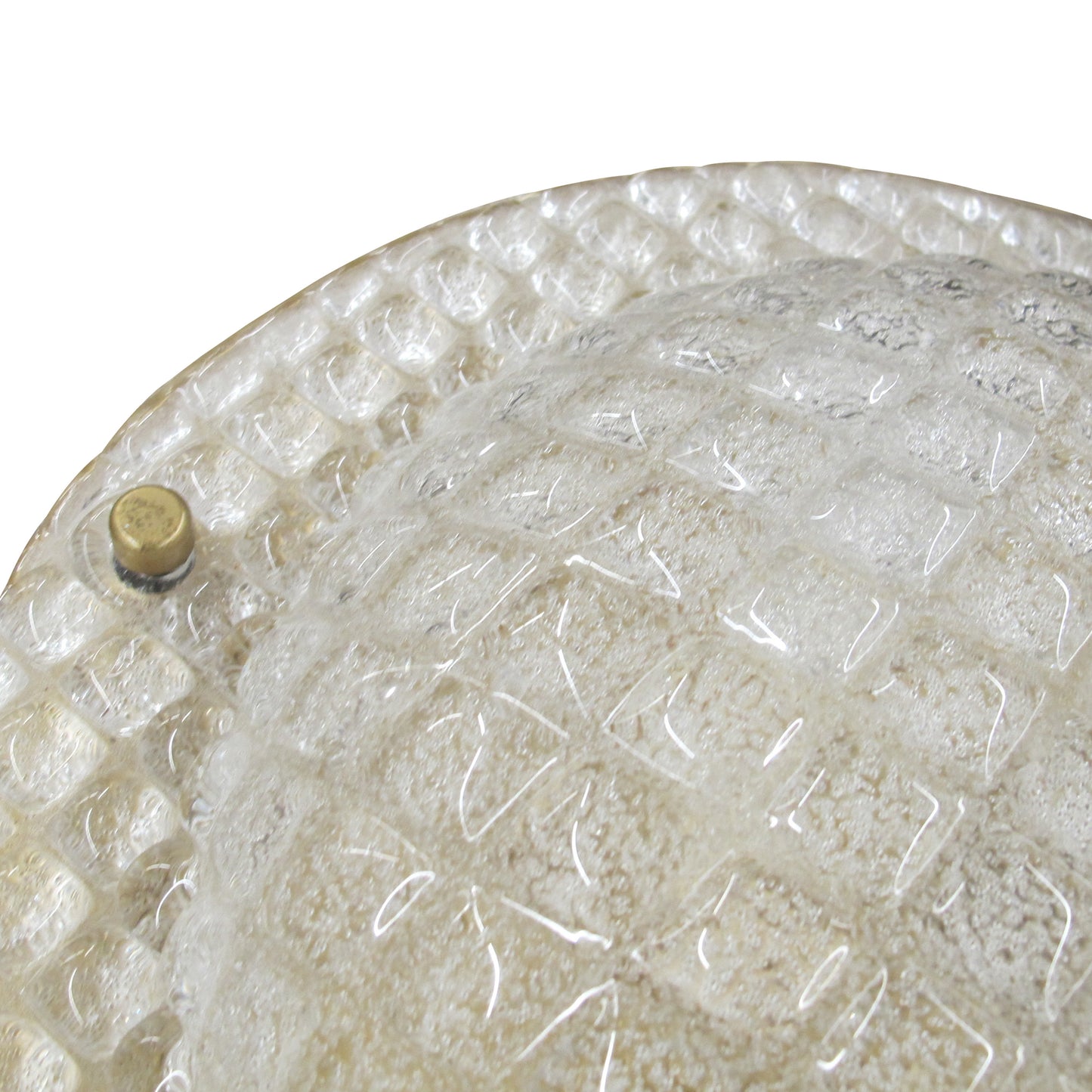 Pair of German Glass and Brass Wall or Ceiling Lights, 1970s