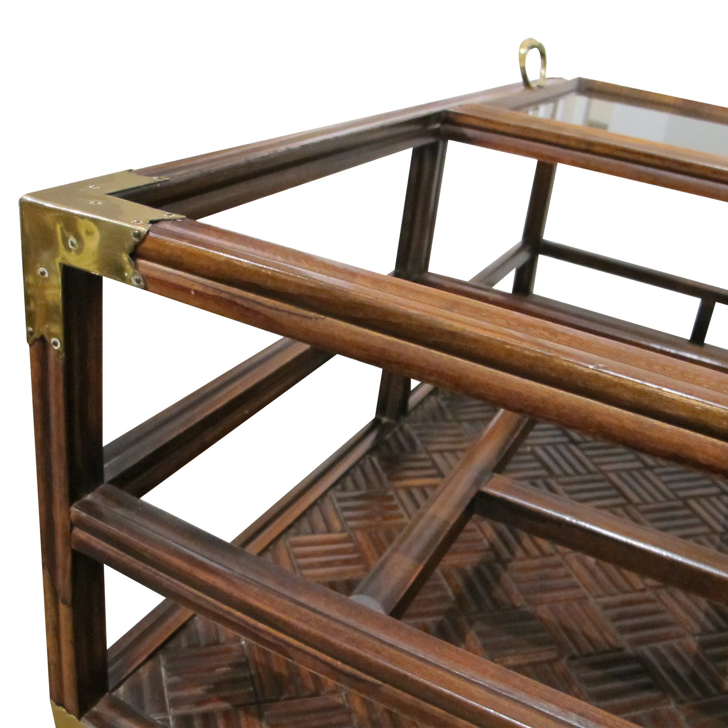 Mid-Century English Drinks Trolley with Removable Glass Tray