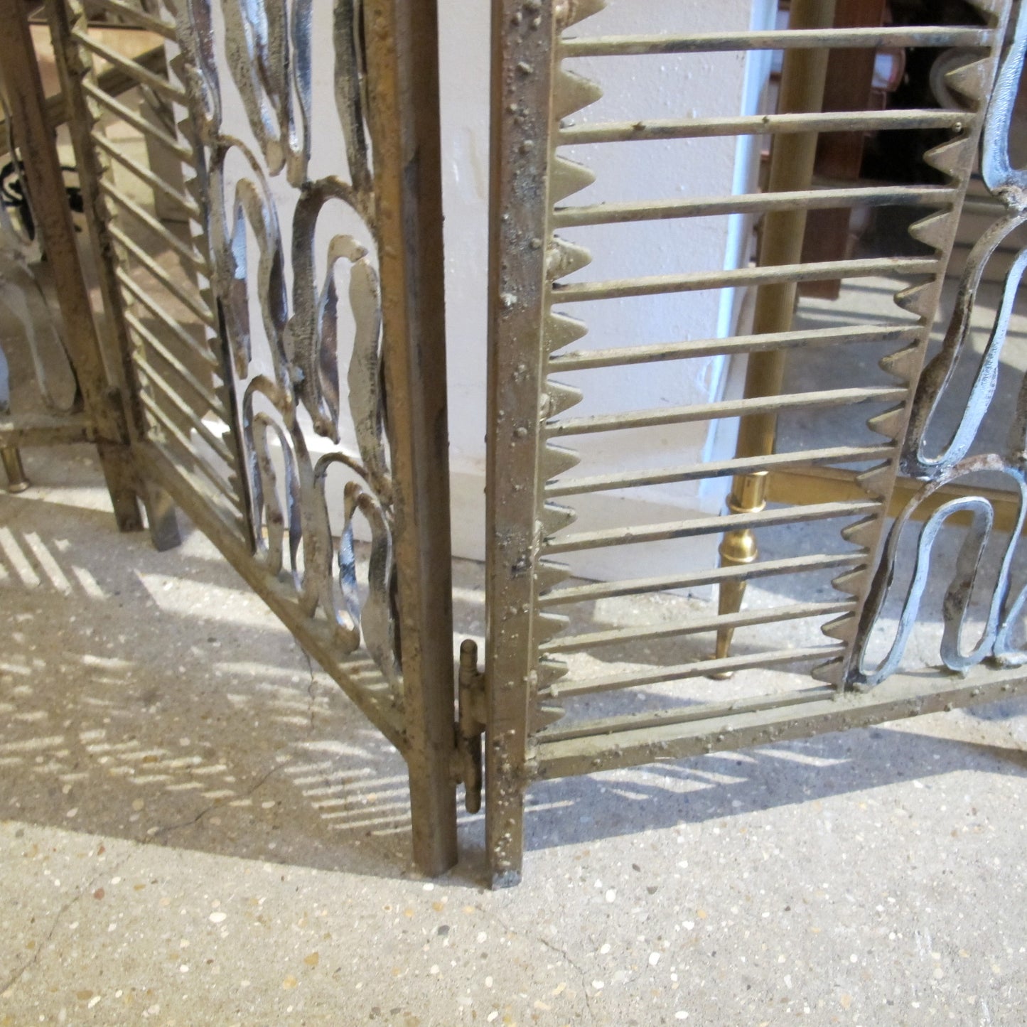 Spanish Mid-Century Modern Wrought Iron Three-Panel Room Divider - Screen