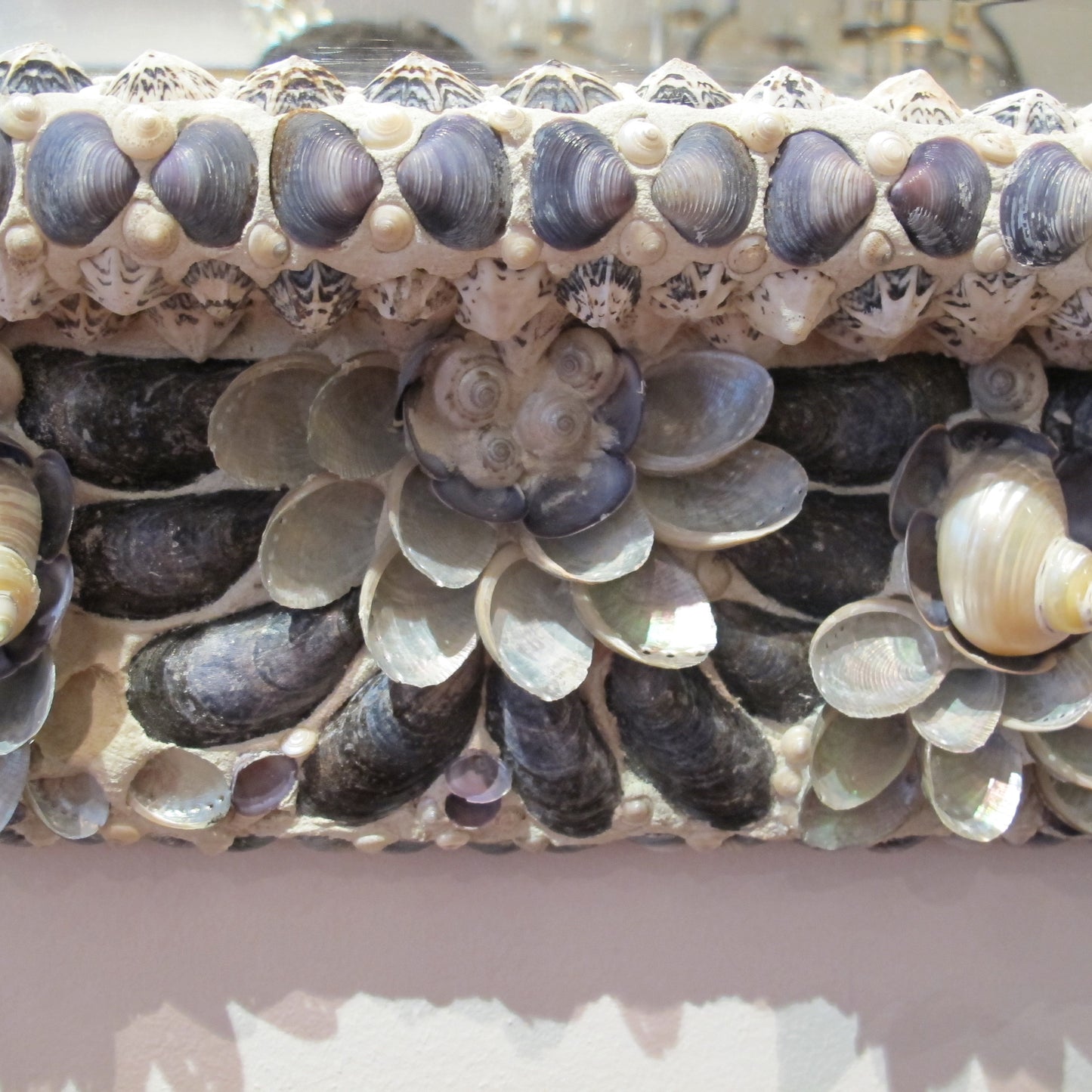 19th-Century French Mirror with Contemporary Shell Adornments