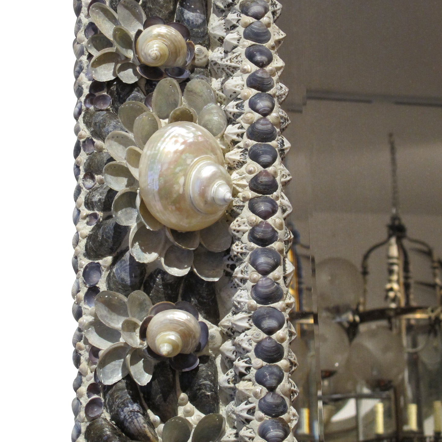 19th-Century French Mirror with Contemporary Shell Adornments