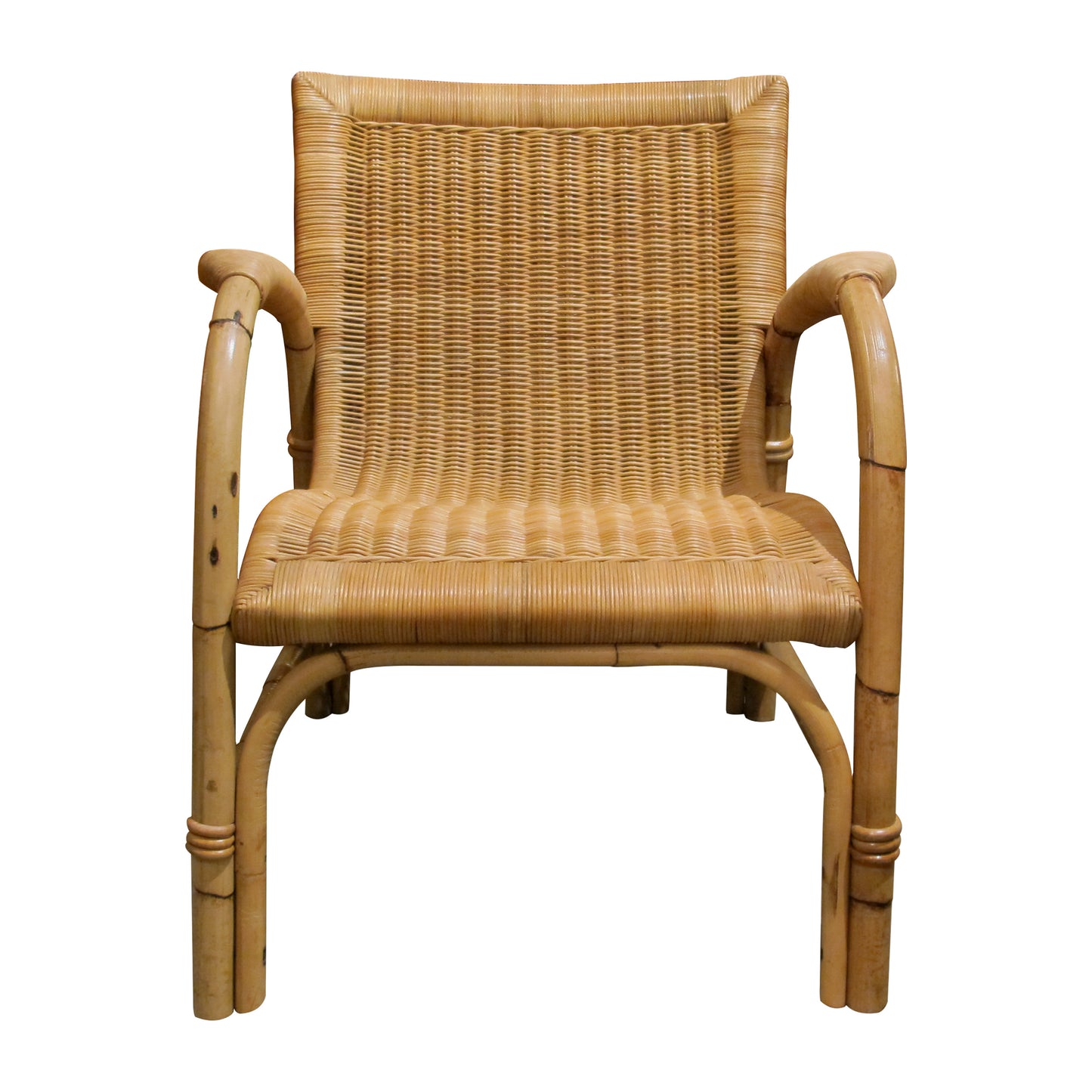 Pair of 1960s Arco Rattan and Bamboo Armchairs – Germany