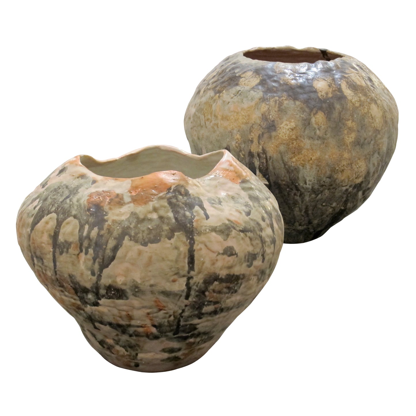 Organic Glazed Ceramic Vases, West Germany, 1970s