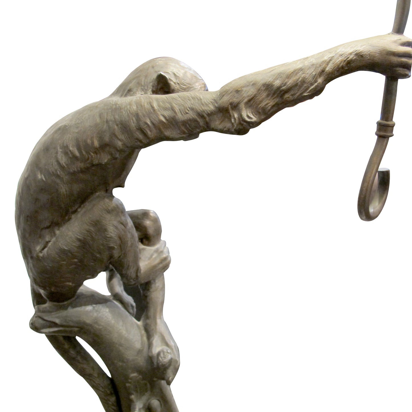 Rare French Art Deco Spelter Monkey Table Lamp, c.1920s