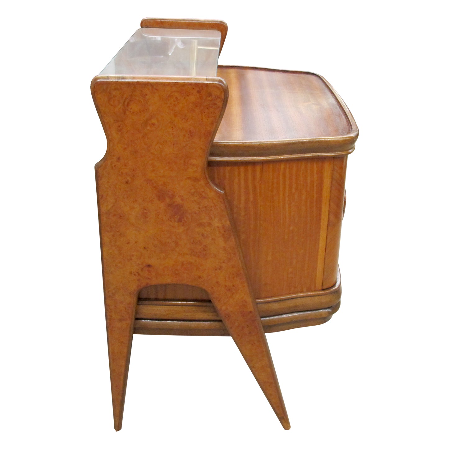 Pair of 1950s Scandinavian Bedside Tables with Glass Shelves