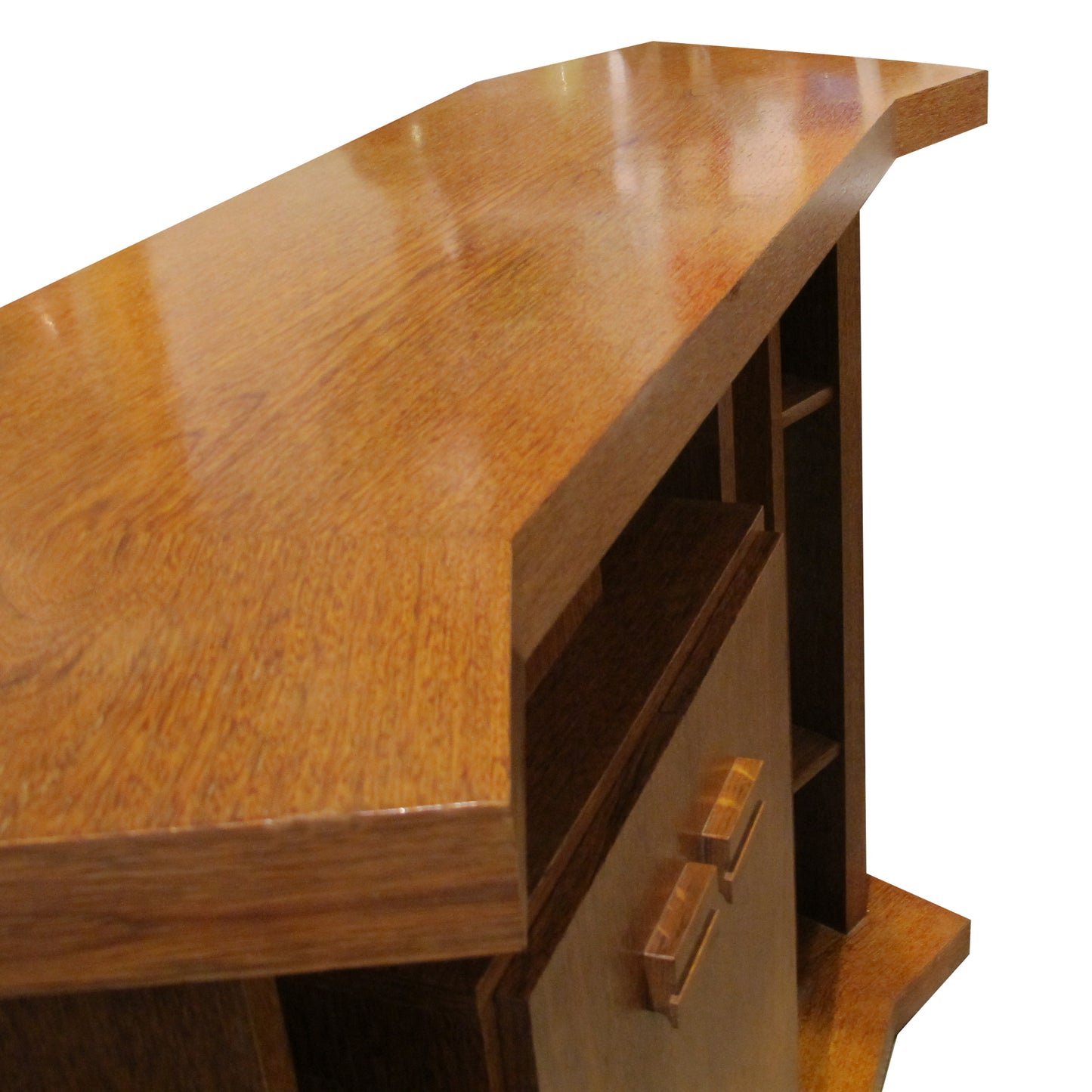 1960s Continental Oak Bar Unit with Shelving and Matching Stools
